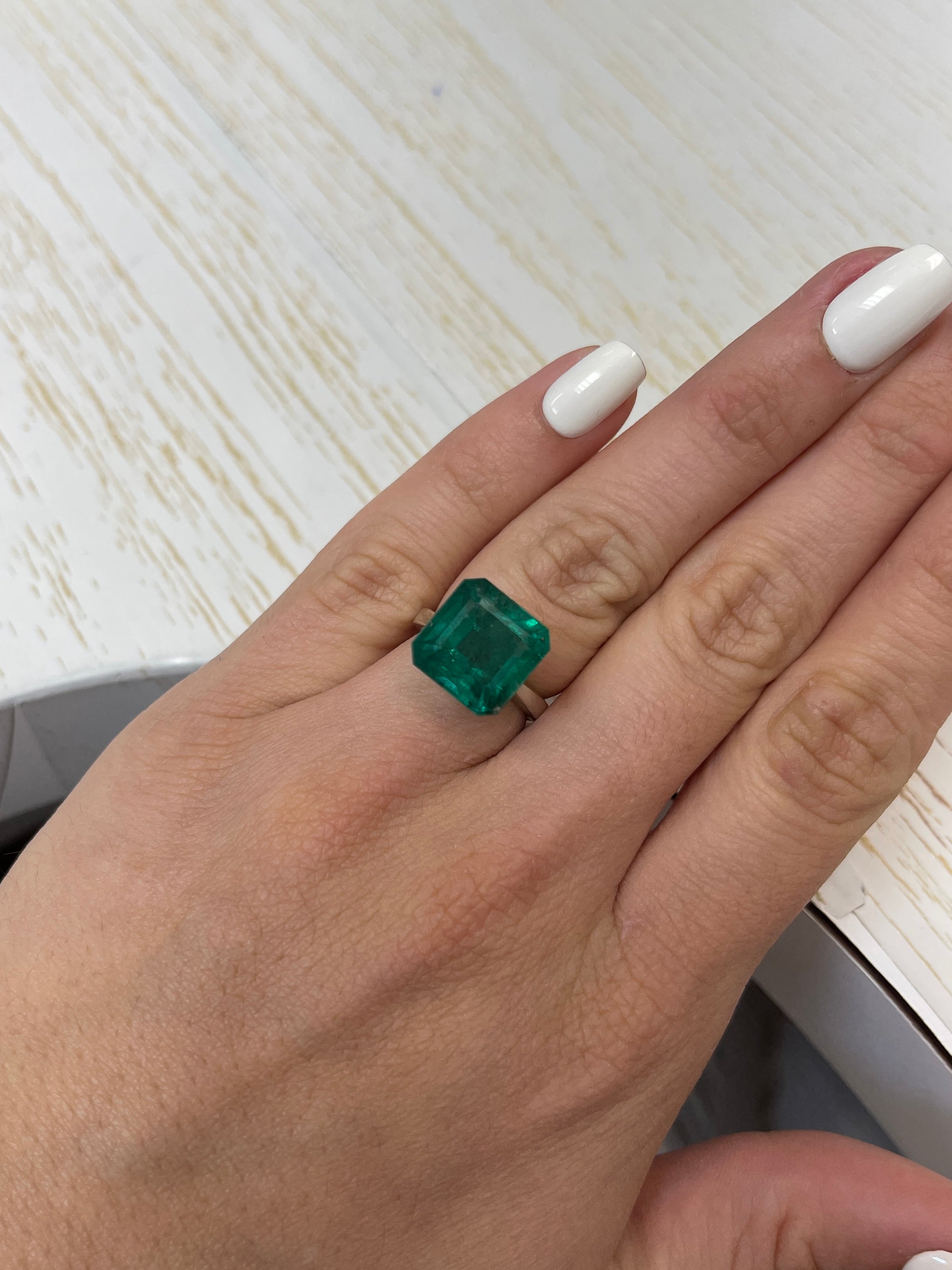 10.01 Carat Vivid Dark Green Natural Zambian Emerald - Asscher Cut Loose Gemstone for Jewelry Making, Engagement Rings & Collector's Pieces