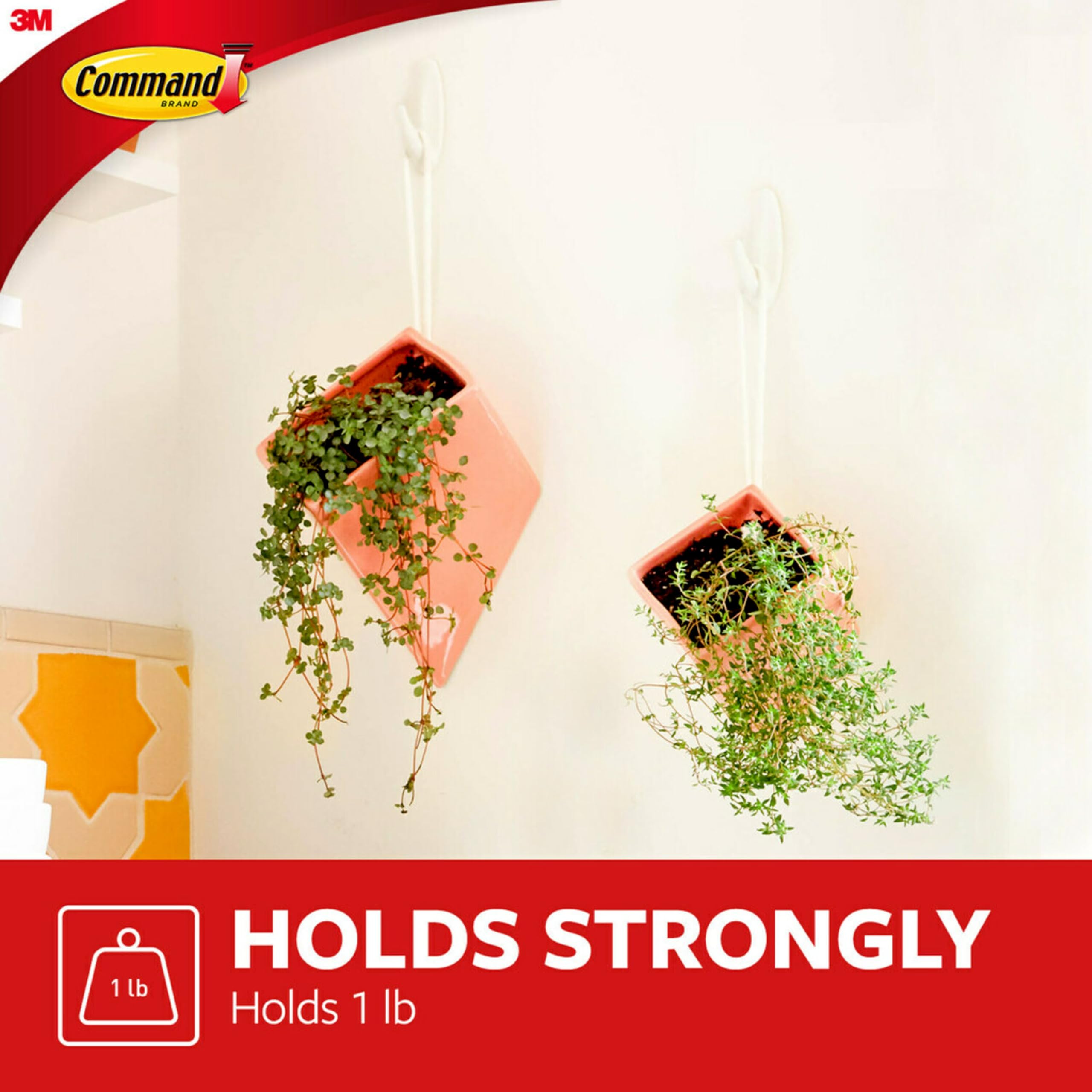 Command Small Designer Hooks - 16 Damage-Free Wall Hooks (2-Pack of 8) with 32 Adhesive Strips, Holds 1 lb - Perfect for Hanging Decorations, Photos & Lightweight Items in Living Rooms, Bedrooms & Offices