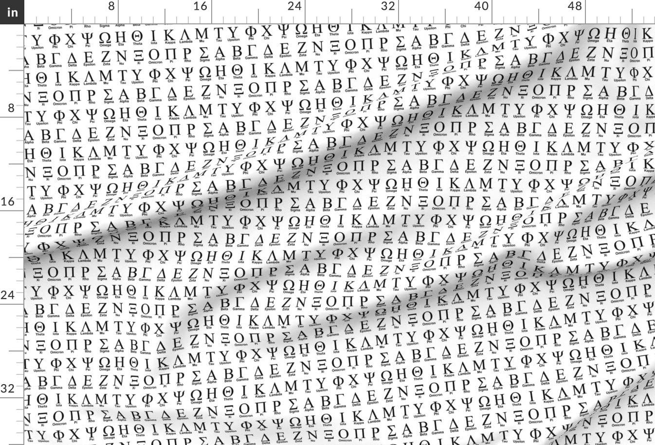 Greek Letters Ancient Printed Minky Fabric Fat Quarter - Soft Plush Material for Sewing Baby Blankets, Quilt Backing & DIY Projects - Perfect for Nursery Decor, Gift Making & Crafting