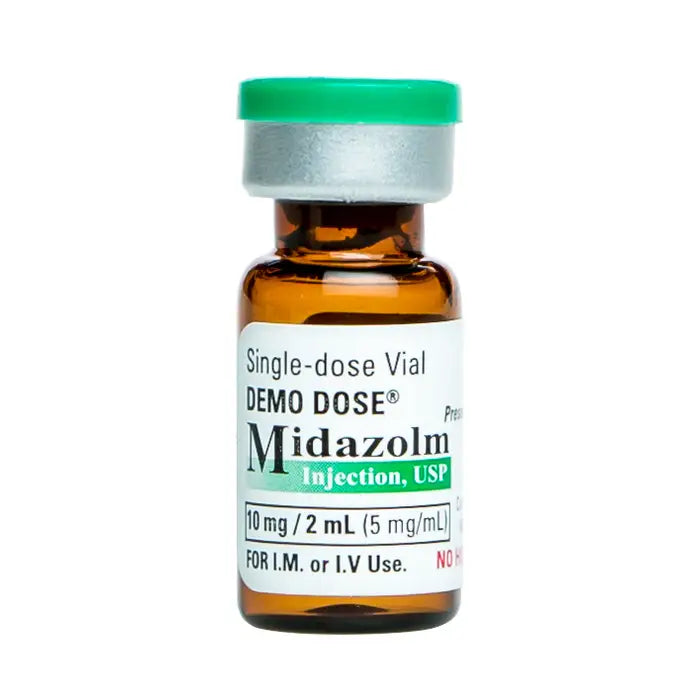 Midazolam Versed 10 mg/2 mL (5 mg/mL) Injection - Medical Training Supplies for Anesthesia Practice & Emergency Response Simulation