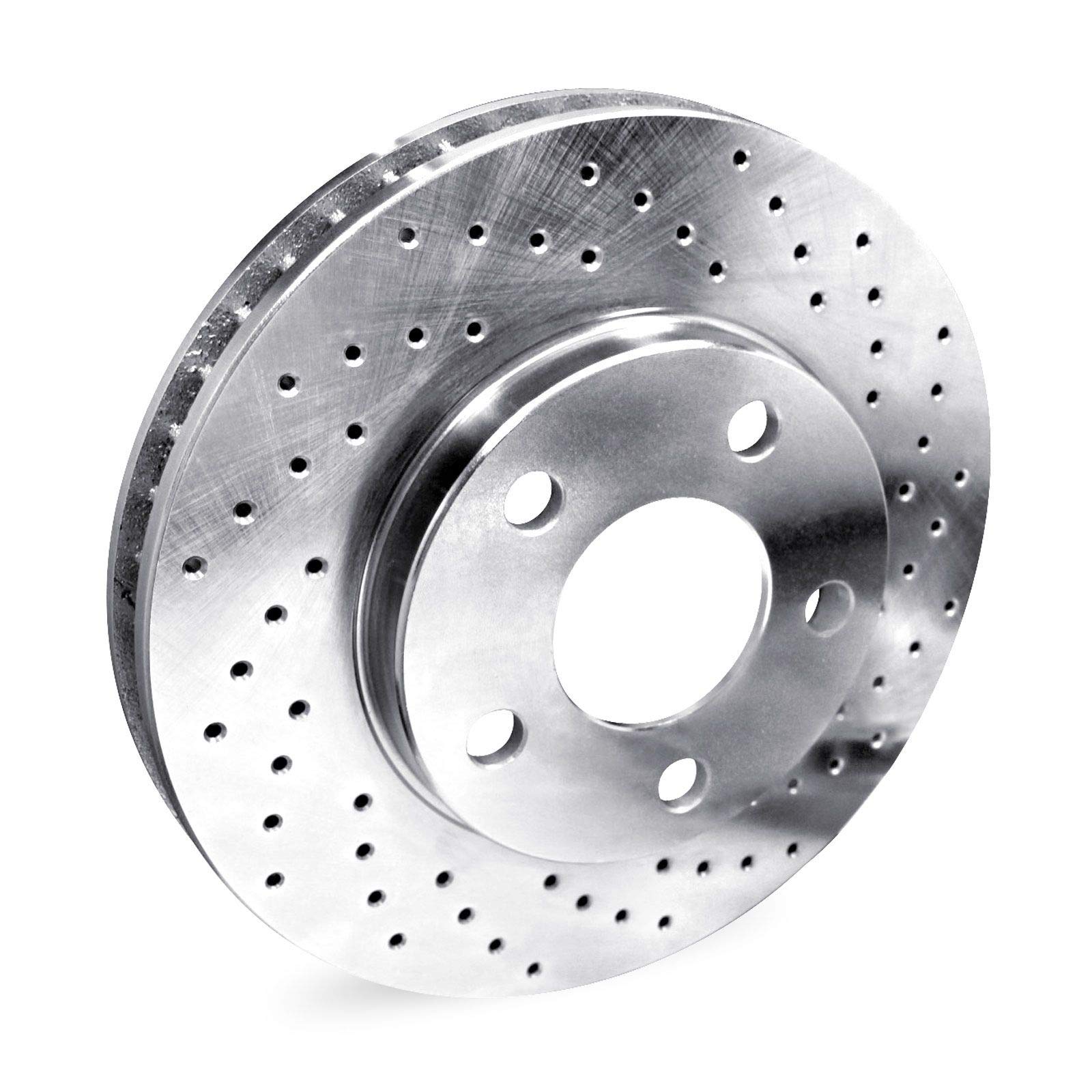 R1 Concepts Premium Rear Brake Pads and Rotors Kit - Ceramic Brake Pads with Drilled & Slotted Rotors - Compatible with 2014-2021 Jeep Cherokee - Perfect for Off-Roading, Daily Commuting & Towing