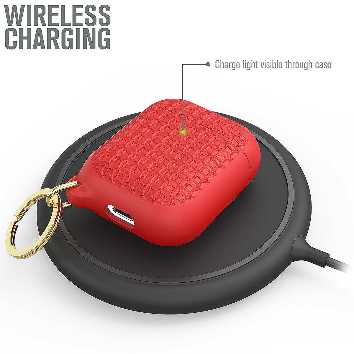 Premium AirPods 1 & 2 Protective Case with Keychain - Durable Cover for Apple AirPods 1st & 2nd Generation - Perfect for Travel, Gym & Everyday Use