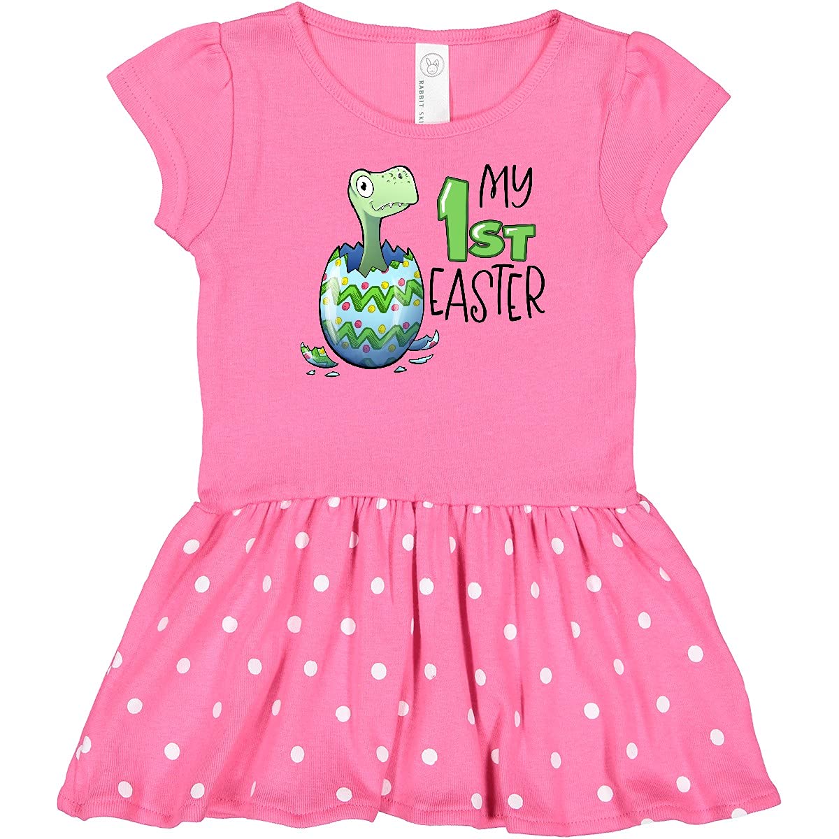 Inktastic My 1st Easter Dinosaur Hatching Egg Baby Dress - Cute Dino Themed Easter Outfit for Infants & Toddlers - Perfect for Easter Egg Hunts, Photo Shoots & Holiday Celebrations