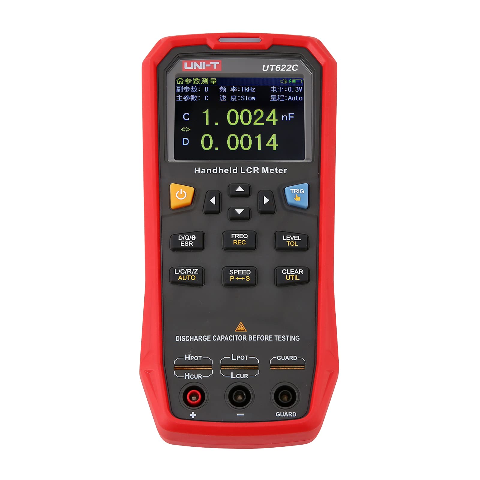 UNI-T UT622C Digital LCR Meter - Handheld Inductance Capacitance Resistance Tester with High Precision, Backlight & Data Hold | ESR Ohm Frequency Measurement for Industrial Components & Capacitor Testing (Perfect for Electronics Repair, Lab Testing & Quality Control)