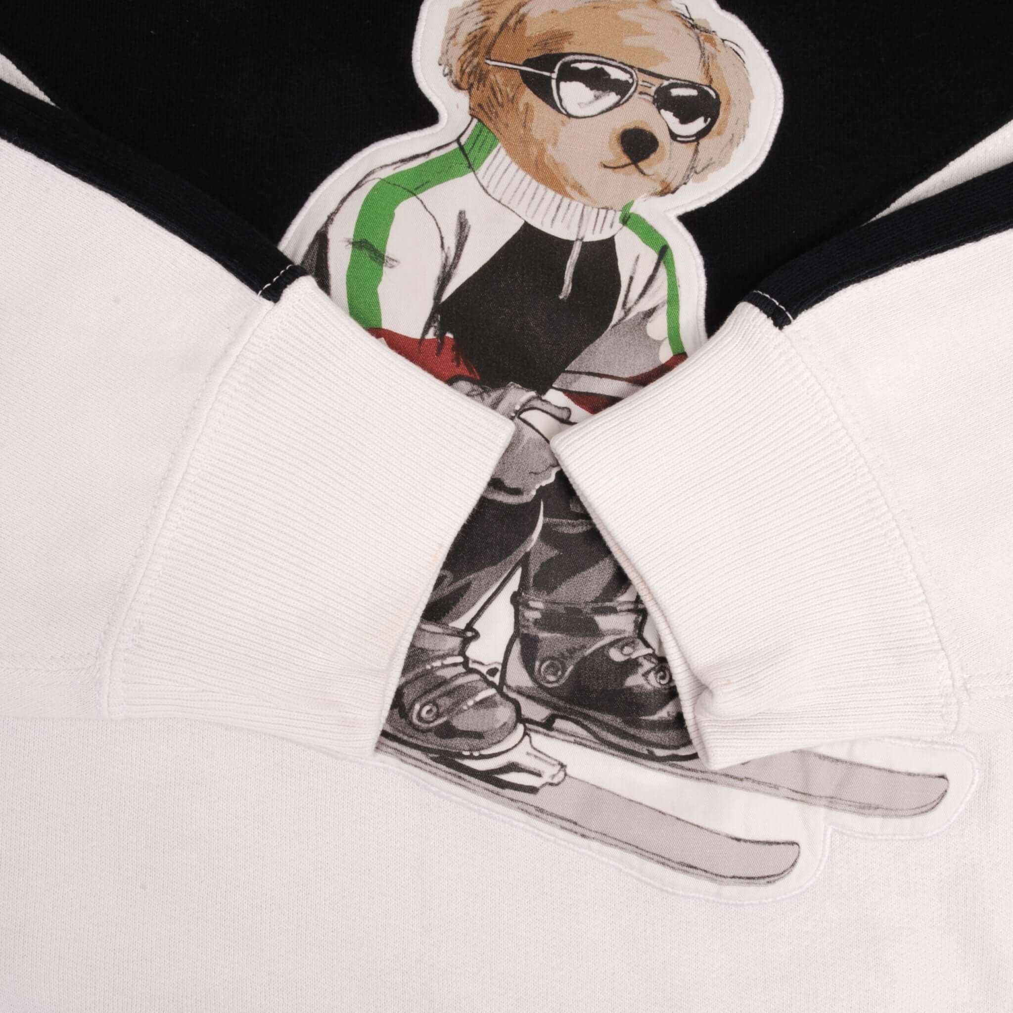RALPH LAUREN Skiing Bear Cropped Sweatshirt for Women - XL Size, Cozy Winter Pullover for Skiing & Casual Wear