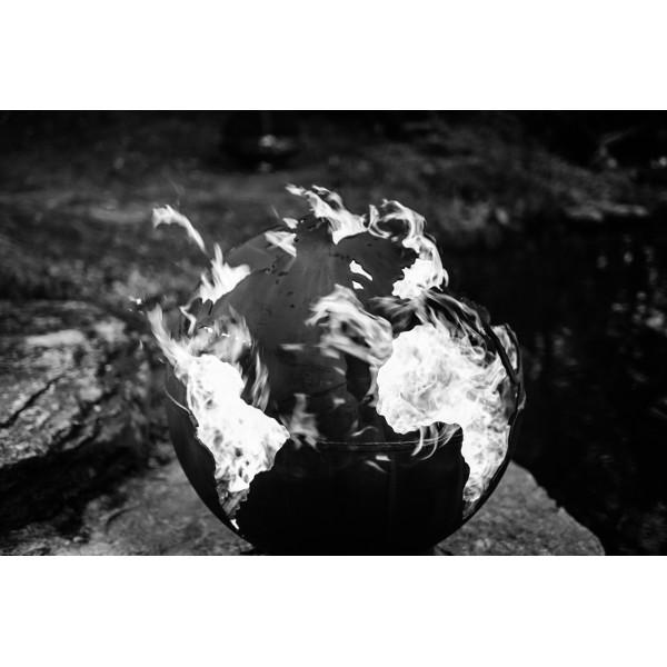 Third Rock Fire Pit - Outdoor Wood Burning Fire Pit for Backyard, Patio, Camping - Durable Steel Fire Bowl with Spark Screen & Poker