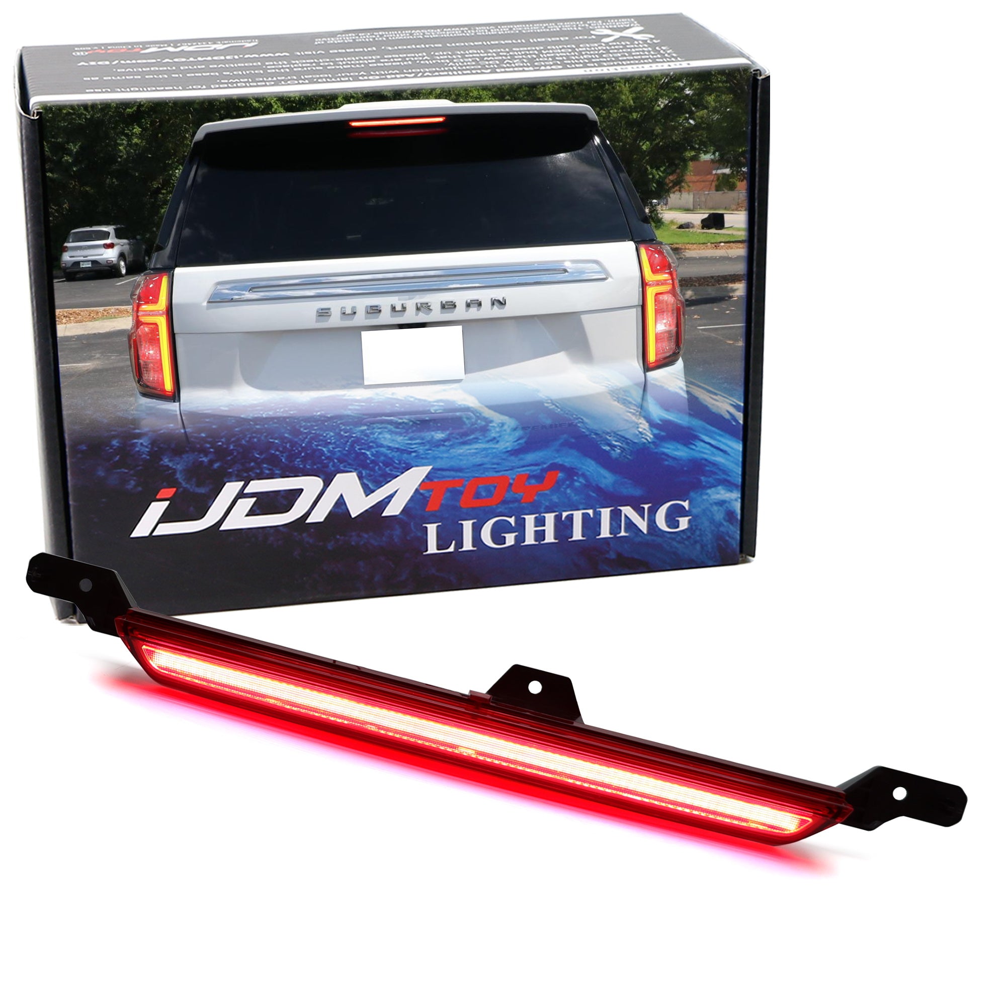 Dark Red LED 3rd Brake Light Compatible with 2021-2024 Chevy Suburban Tahoe & GMC Yukon - High Visibility Safety Upgrade for Night Driving and Off-Road Adventures