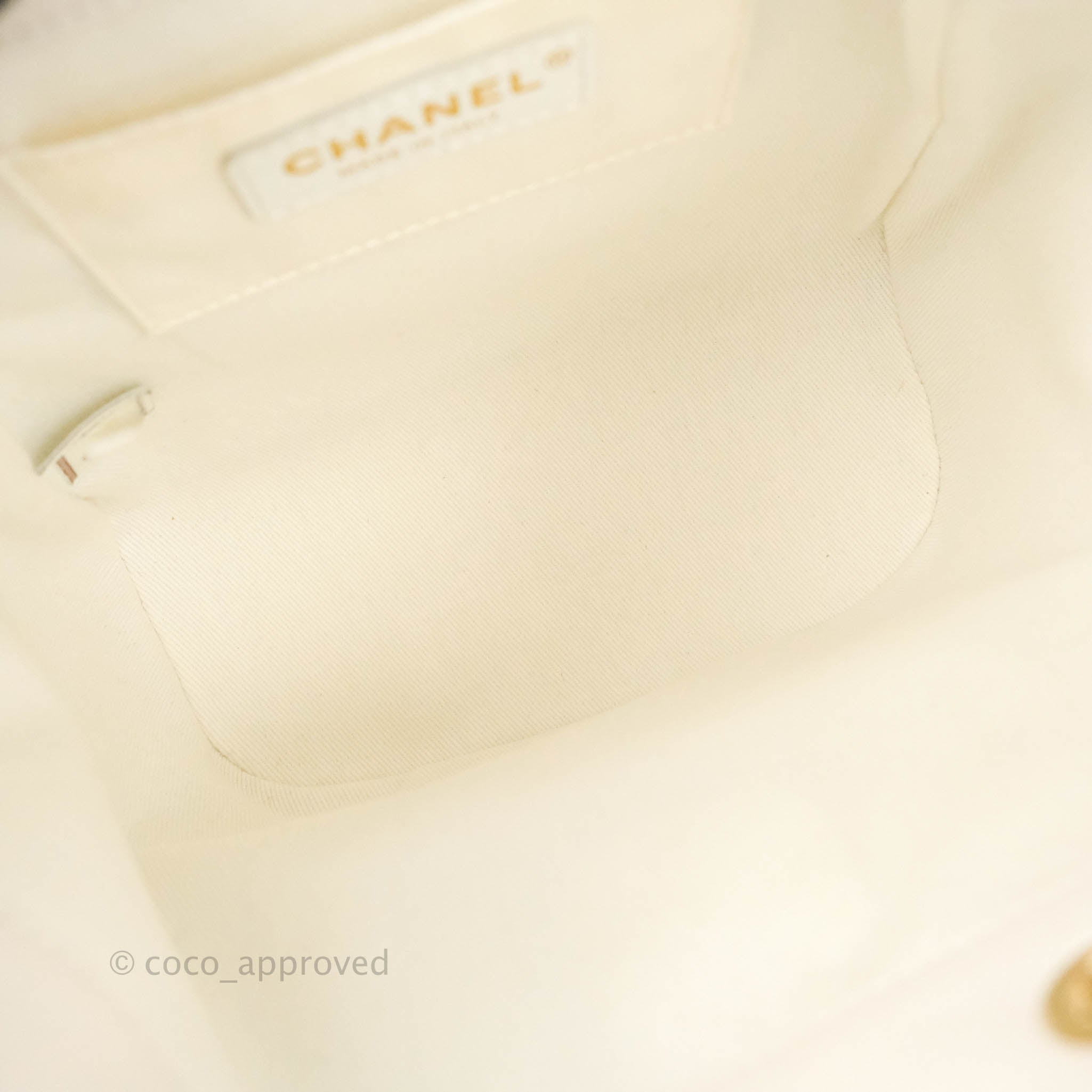 Chanel Business Affinity Drawstring Bucket Bag in White Caviar Leather with Gold Hardware - Perfect for Work, Travel & Everyday Luxury
