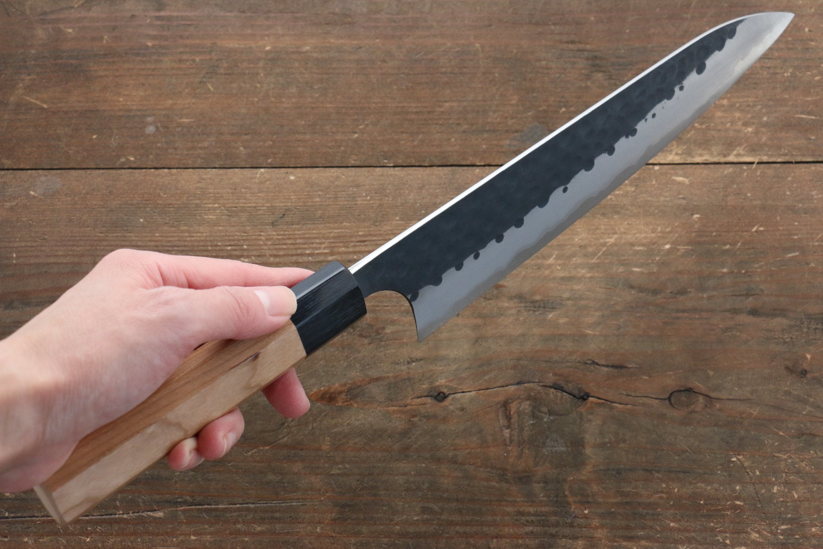 Masakage Koishi Blue Super Gyuto Knife 210mm - Japanese Chef Knife with American Cherry Wood Handle for Professional Cooking & Slicing