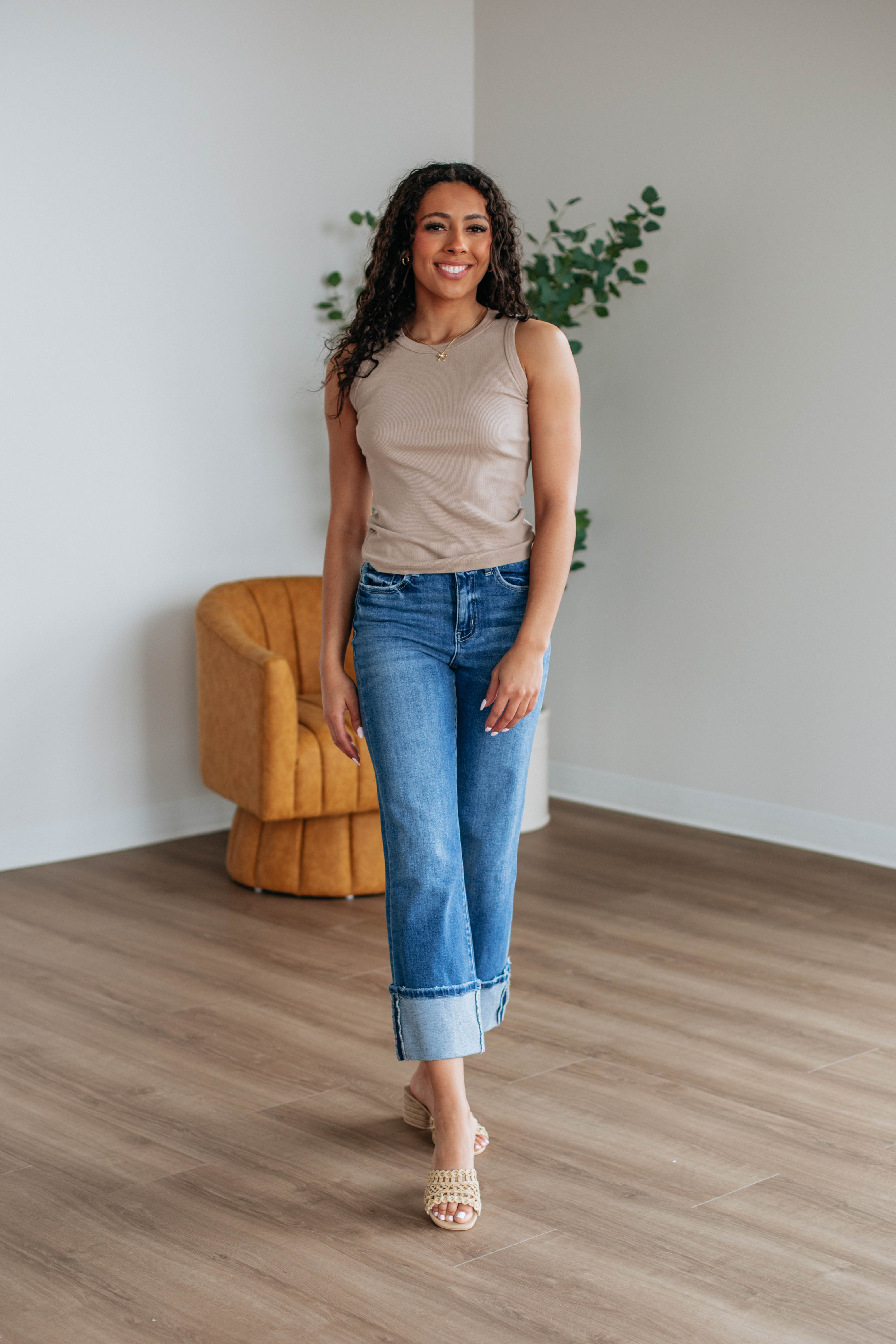 Brighton Ribbed Tank Top for Women - Soft & Comfortable Taupe Sleeveless Shirt - Perfect for Casual Wear, Layering & Summer Outfits