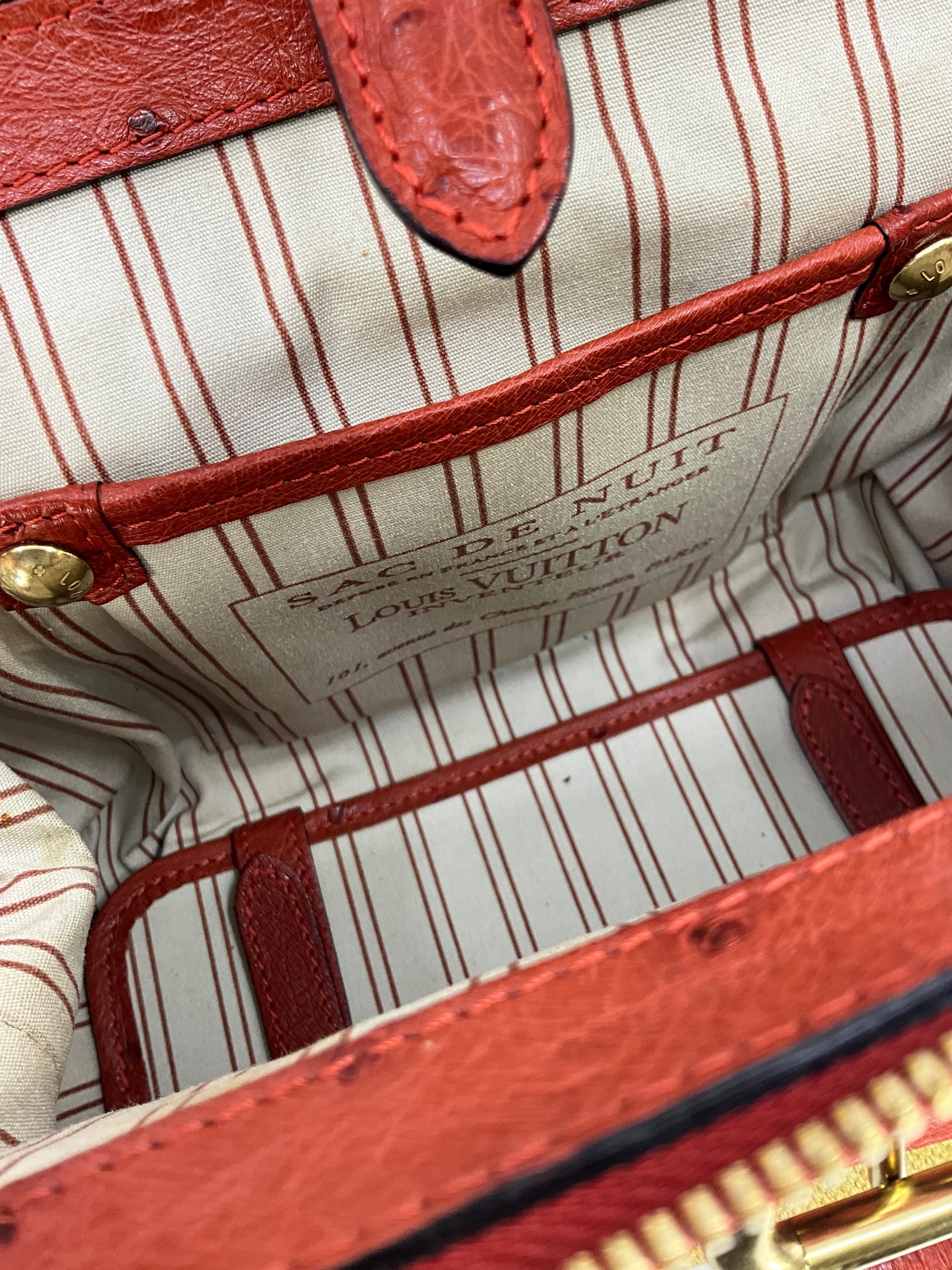 Authentic Louis Vuitton Limited Edition Sac de Nuit PM Bag - Vintage Trianon Canvas & Ostrich Leather Luxury Handbag for Women | Perfect for Evening Events, Date Nights & Special Occasions