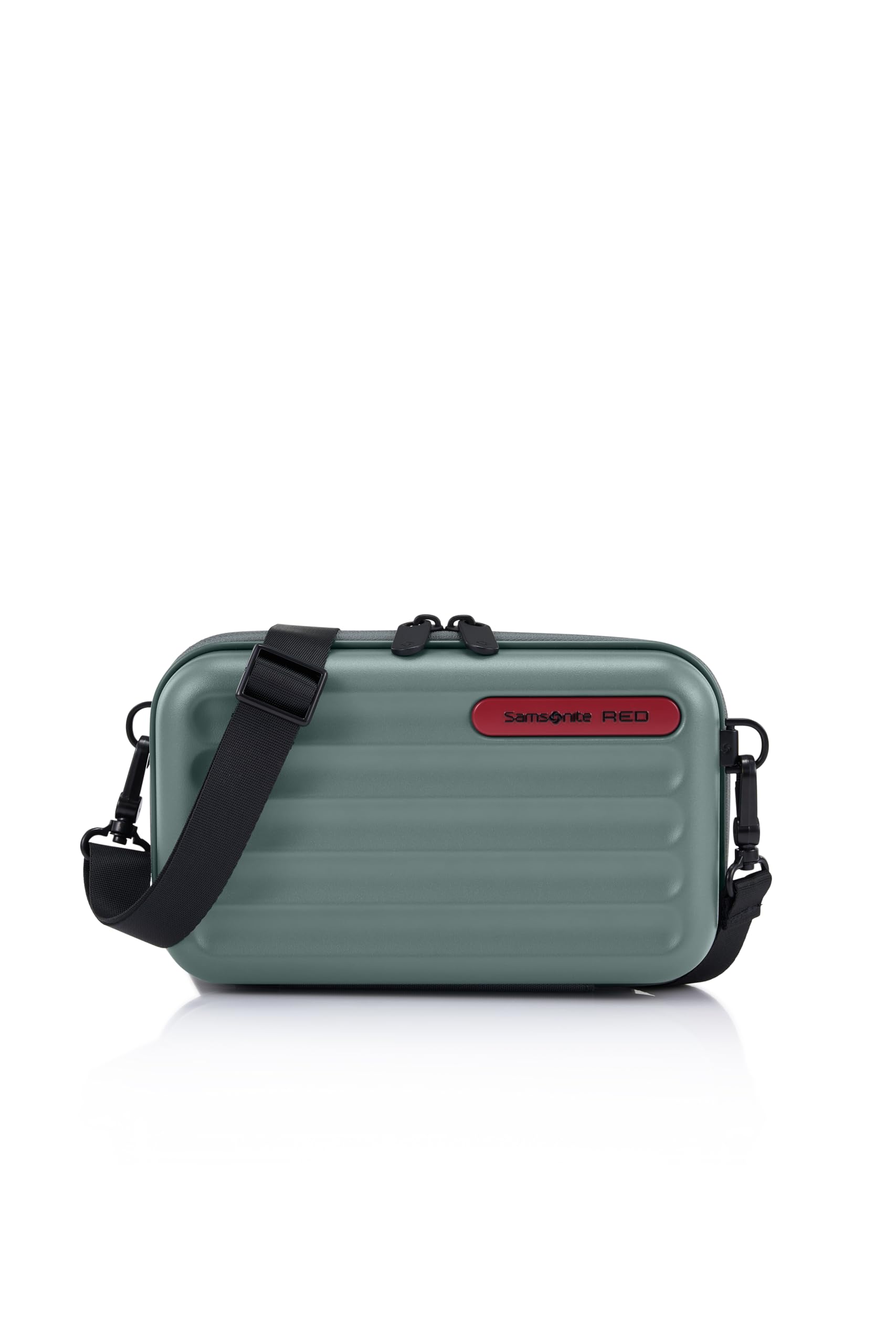 Samsonite Red TOIIS C 23.5 Cms Slate Green Polycarbonate Premium Crossbody Bag for Women | 2.2L Travel Clutch Purse | Perfect for Airplane, Business Trips & Daily Commute