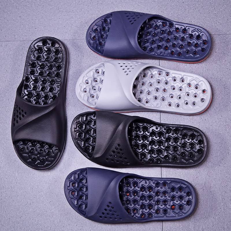 TOMYEUS Shark Slippers for Women & Men - Non-Slip Summer Sandals, Home Massage Slippers, Bathroom Shoes, Beach Water Shoes - Comfortable EVA Unisex Slippers for Indoor & Outdoor Use (Black Gray, Size 40-42)