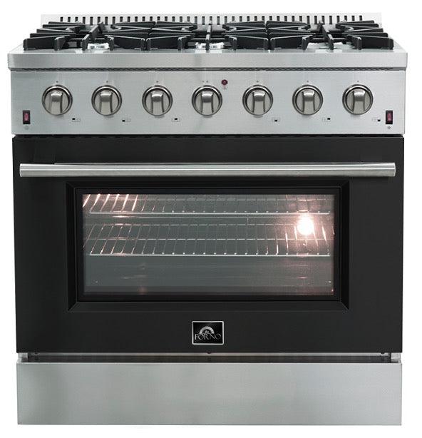Forno Galiano Gold Professional 36-Inch 5.32 cu.ft Freestanding All Gas Range - FFSGS6244 36 | Premium Stainless Steel Gas Stove for Home Kitchen, Restaurant & Commercial Use