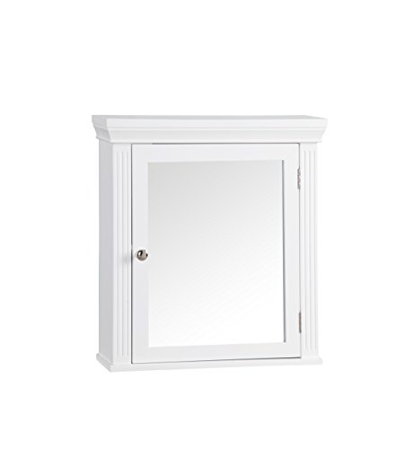 Teamson Home Stratford Wooden Mirrored Medicine Cabinet - White Bathroom Storage with Adjustable Shelves | Perfect for Small Bathrooms, Powder Rooms & Vanity Organization