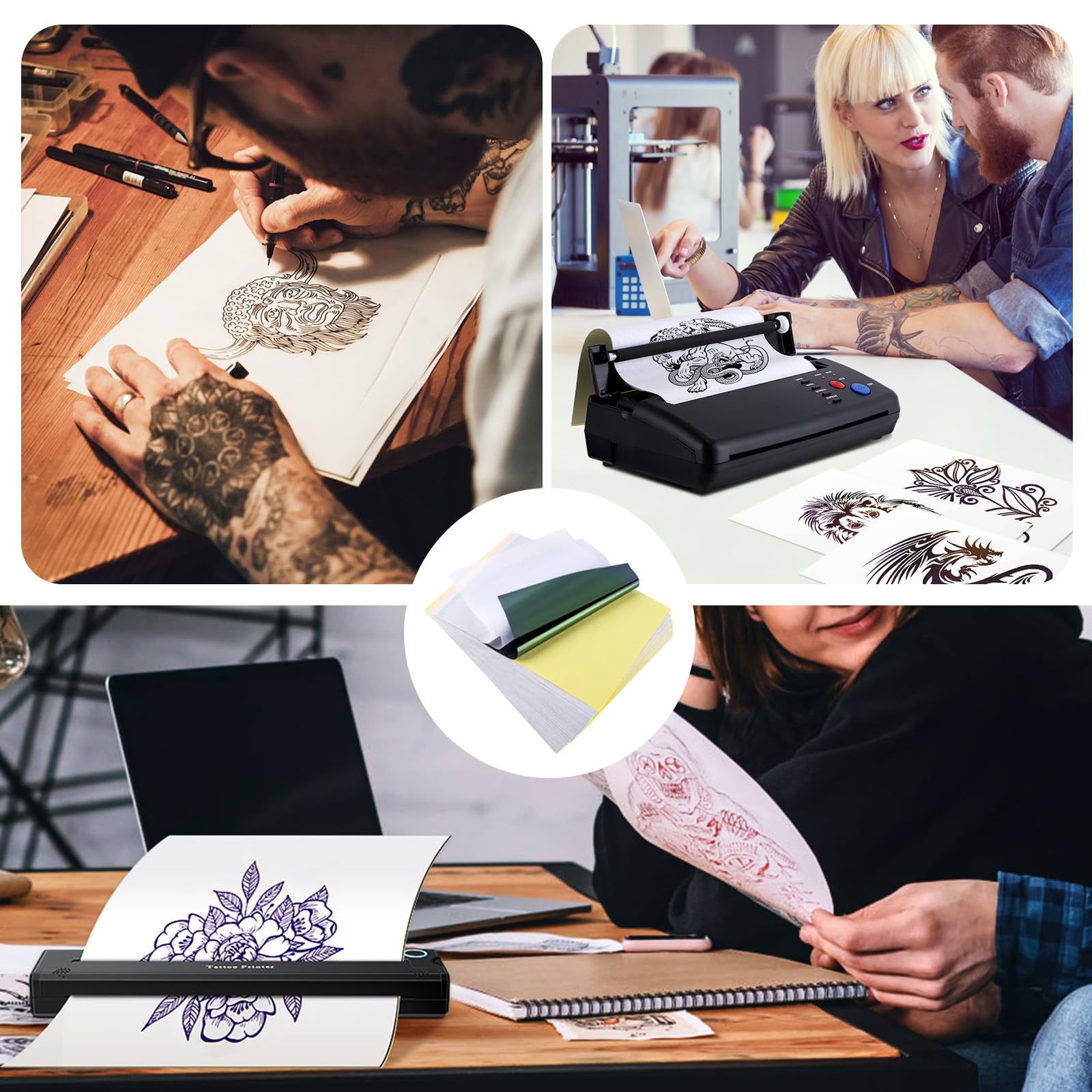 40 Sheets Professional Tattoo Transfer Paper - 4 Layer Thermal Stencil Paper for Tattoo Artists | A4 Size (8.25