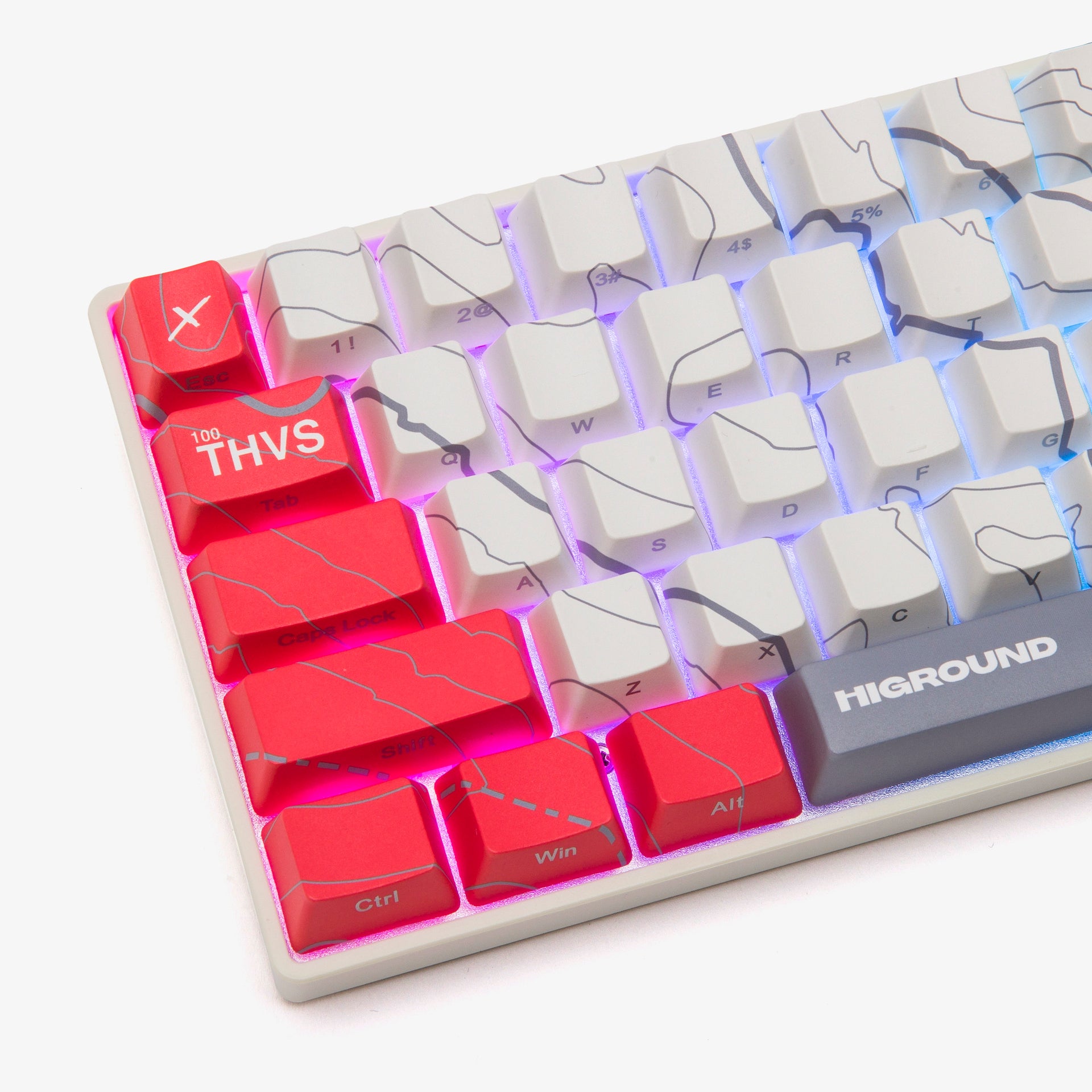100T x HG Basecamp 65% Mechanical Keyboard - Cartograph Edition | Compact 65% Layout, Hot-Swappable Switches, RGB Backlit | Perfect for Gaming, Coding & Office Work