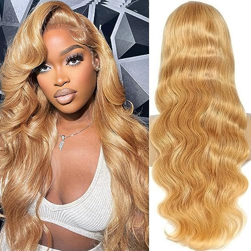 honey blonde lace front wig human hair