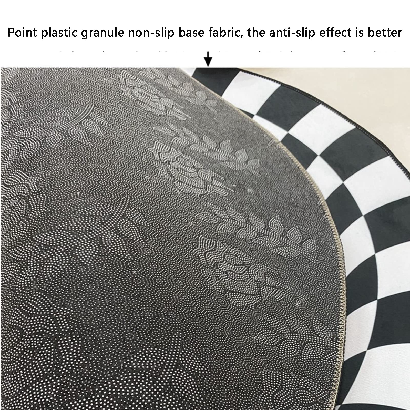 3D Optical Illusion Rug - Black & White Checkered Vortex Design, Non-Slip Round Carpet for Living Room, Bedroom & Kitchen (31 inch) - Perfect for Psychedelic Decor, Trippy Home Aesthetics & Unique Floor Statement