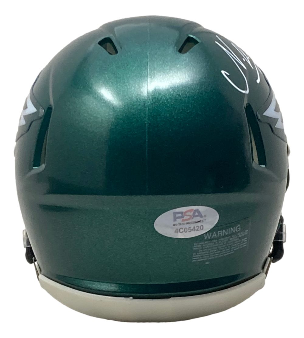 Nakobe Dean Signed Philadelphia Eagles Mini Speed Helmet with PSA/DNA Certification & Super Bowl 59 LIX Display Case - Perfect for NFL Collectors, Eagles Fans, and Sports Memorabilia Enthusiasts