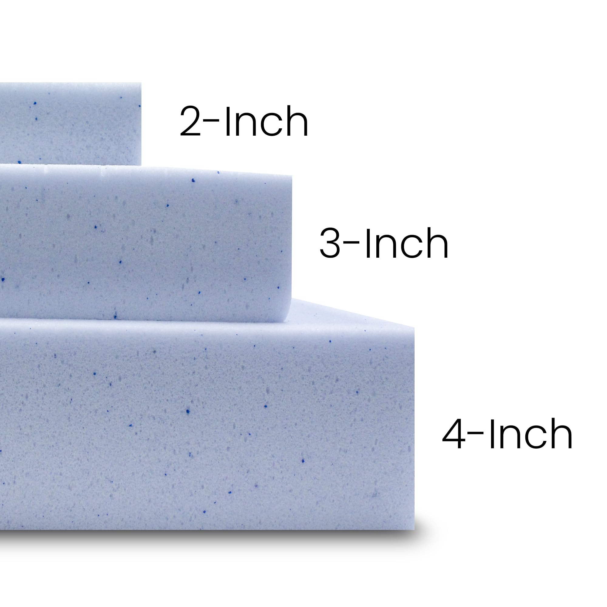 3 Inch Cooling Gel Memory Foam Mattress Topper for King Size Bed - Pressure Relief & Pain Relief - Hypoallergenic & Breathable - Perfect for Side Sleepers, Back Pain & Hot Sleepers - Blue Luxury Bed Topper - Ideal for Master Bedroom, Guest Room & Dorm