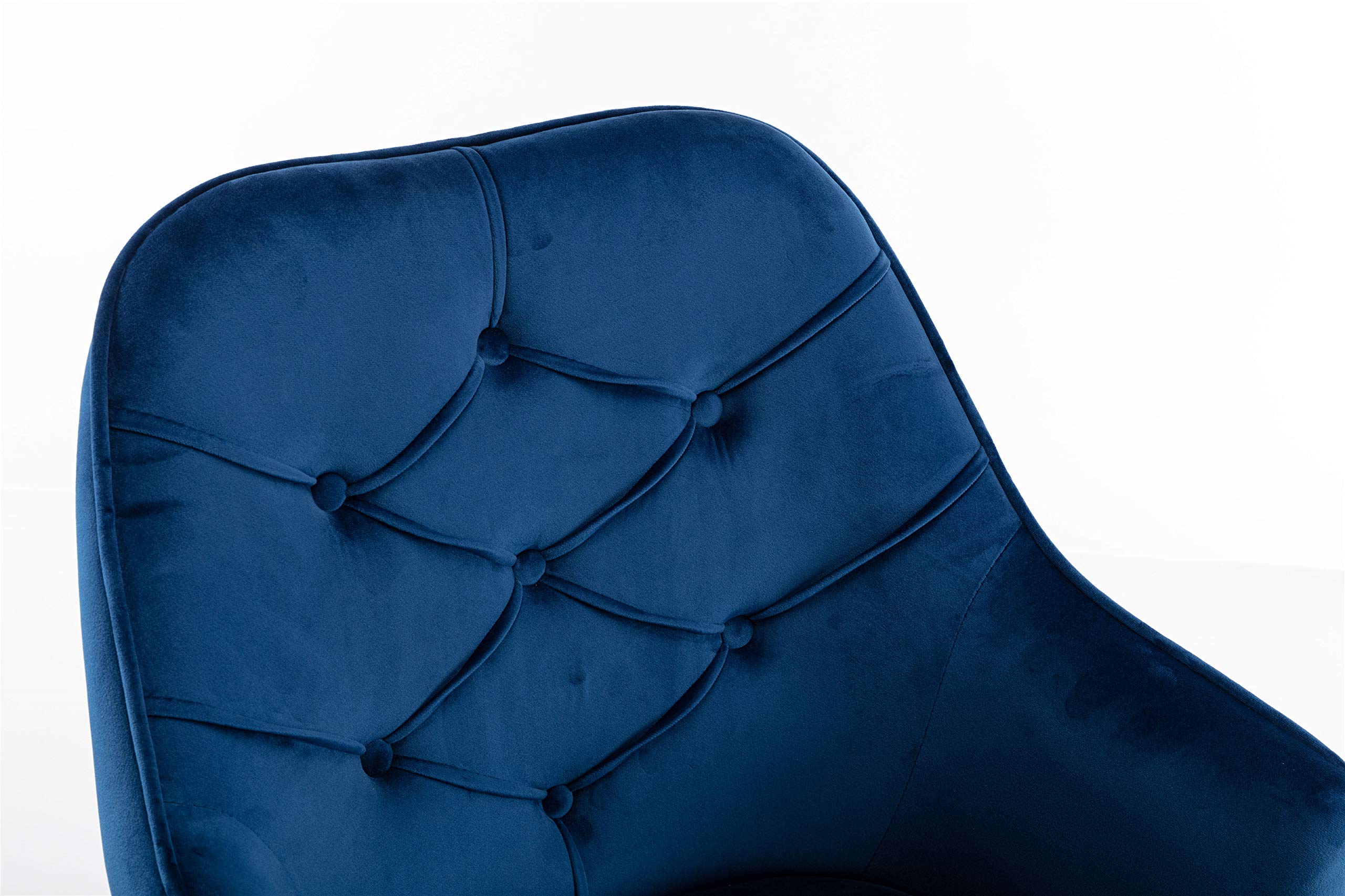 Luxury HomVent Velvet Office Chair with Tufted Back - Adjustable Swivel Desk Chair with Golden Metal Base for Home Office, Bedroom & Living Room | Perfect for Work, Study & Relaxation