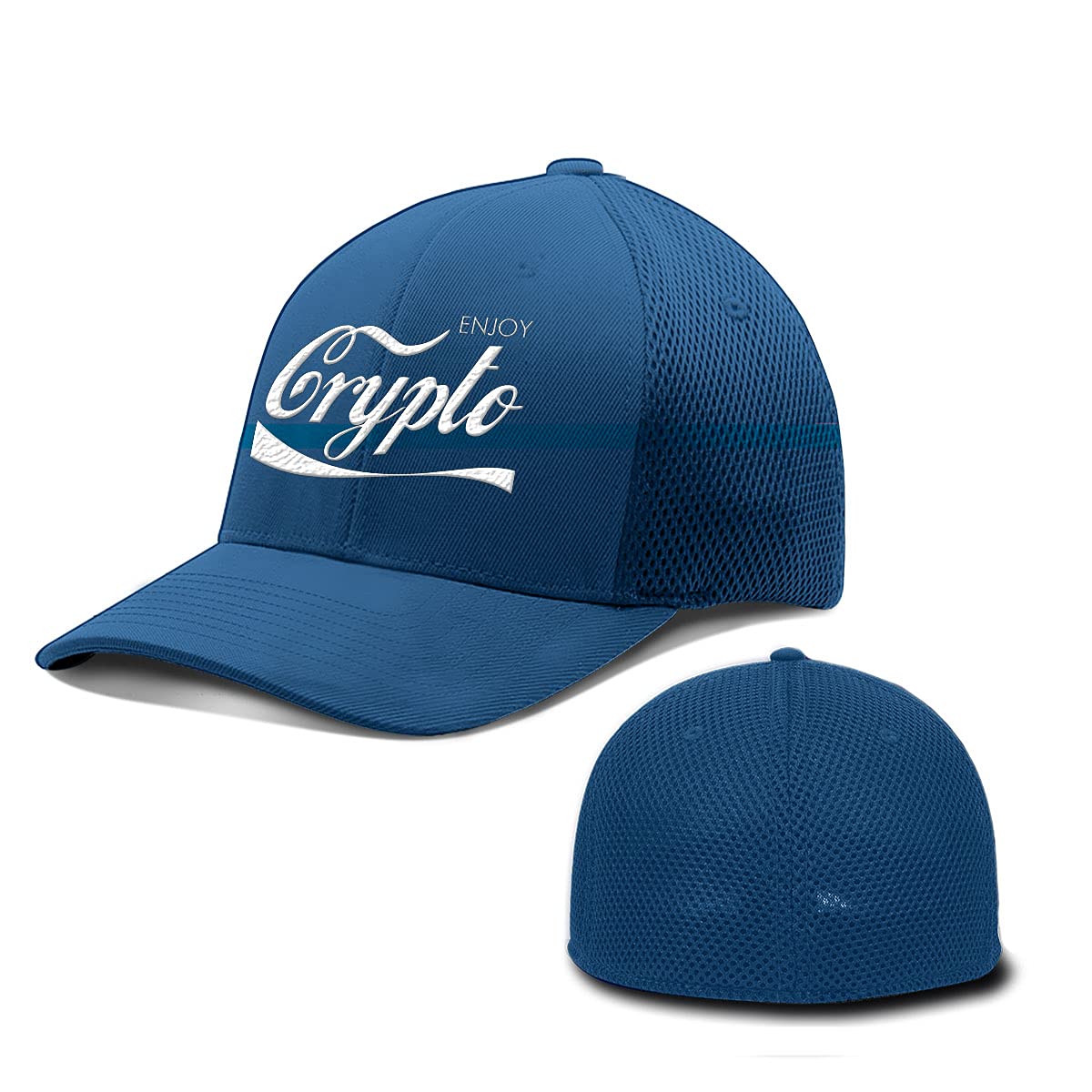 CryptoFitted Flexfit Hats - Bitcoin & Ethereum Baseball Cap for Men & Women - Breathable Ultrafiber Mesh - Adjustable Snapback - Perfect for Crypto Enthusiasts, Outdoor Activities & Casual Wear