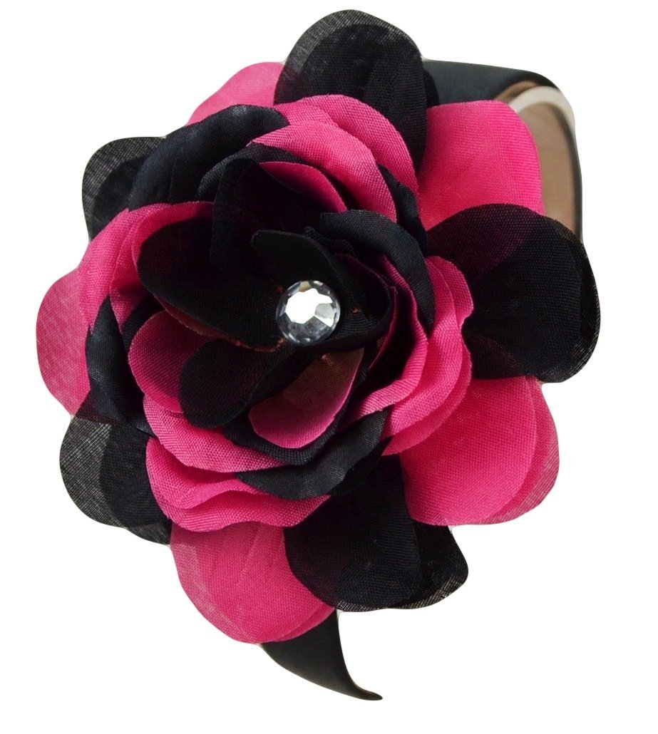 Funny Girl Designs Handmade Carly Rose Flower Girls Headband - Floral Arch Hair Accessory for Weddings, Birthday Parties & Special Occasions