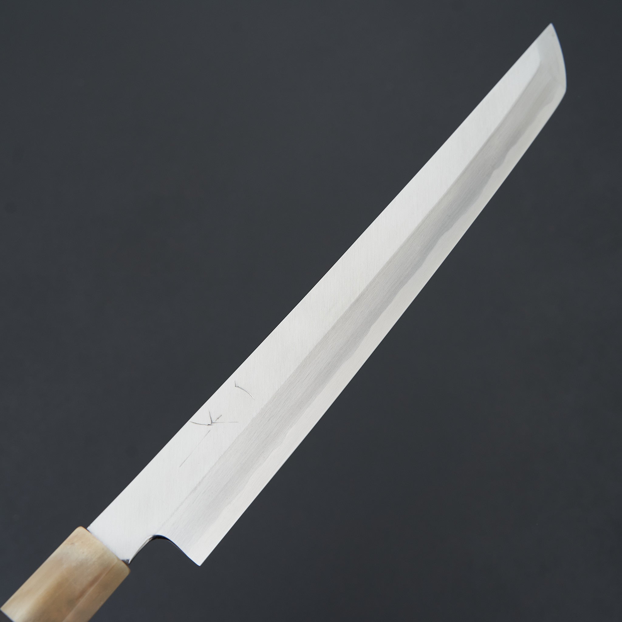 Hitohira Kikuchiyo Manzo Blue #2 Yanagiba Sakimaru 270mm Japanese Sushi Knife with Ebony Wood Handle & Saya - Perfect for Sushi Chefs, Professional Kitchens & Japanese Cuisine Lovers