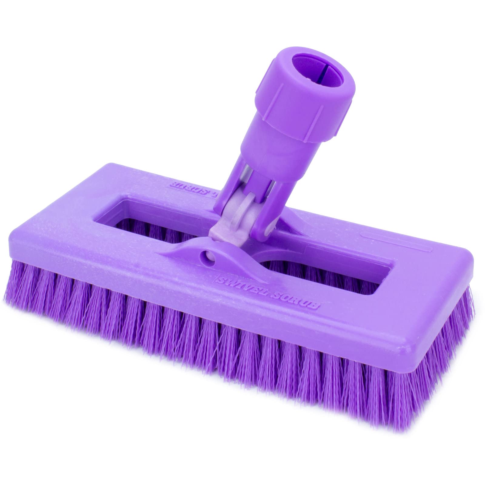 SPARTA 3638831EC05 Heavy Duty Polyester Floor Scrub Brush with Swivel Head - 8 Inch Purple Cleaning Brush for Tile, Grout, and Hard Surfaces - Perfect for Bathrooms, Kitchens, and Outdoor Areas