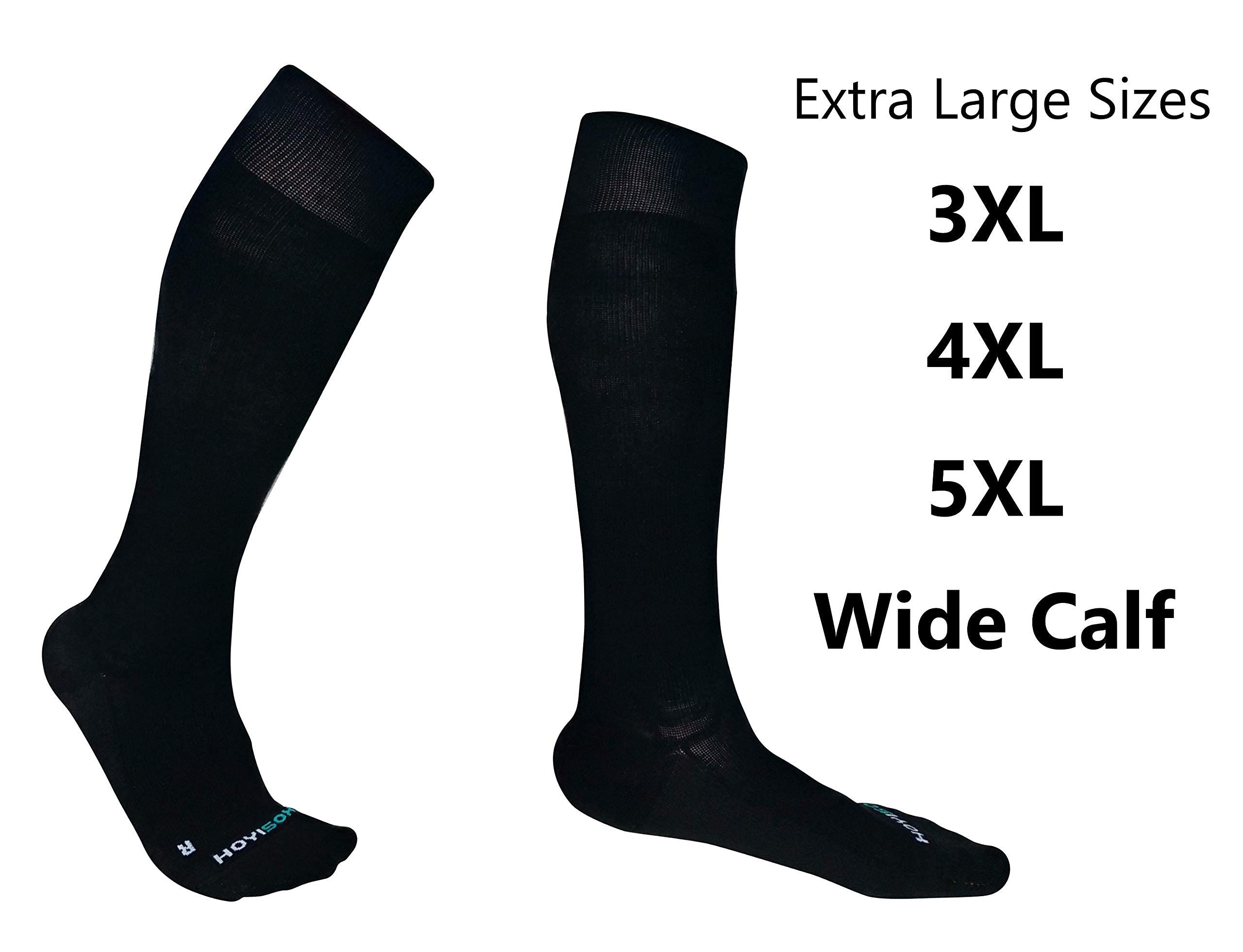 HOYISOX Plus Size Compression Socks 20-30 mmHg for Men & Women - Medical Grade Support for Circulation, Swelling Relief - Perfect for Travel, Nurses, Running & Pregnancy