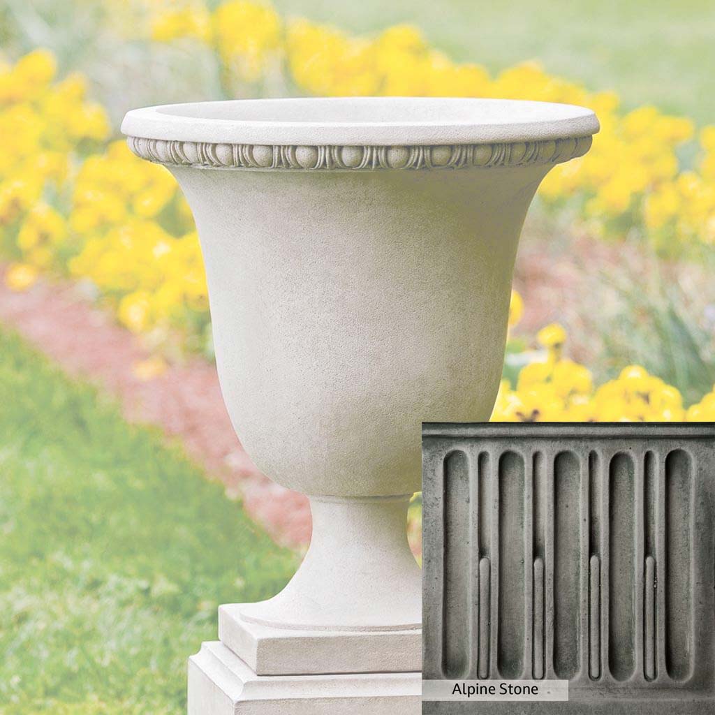 Campania International Williamsburg Egg and Dart Urn - Classic Garden Urn for Outdoor Decor, Patio, and Landscape Design | Elegant Resin Planter with Egg and Dart Motif