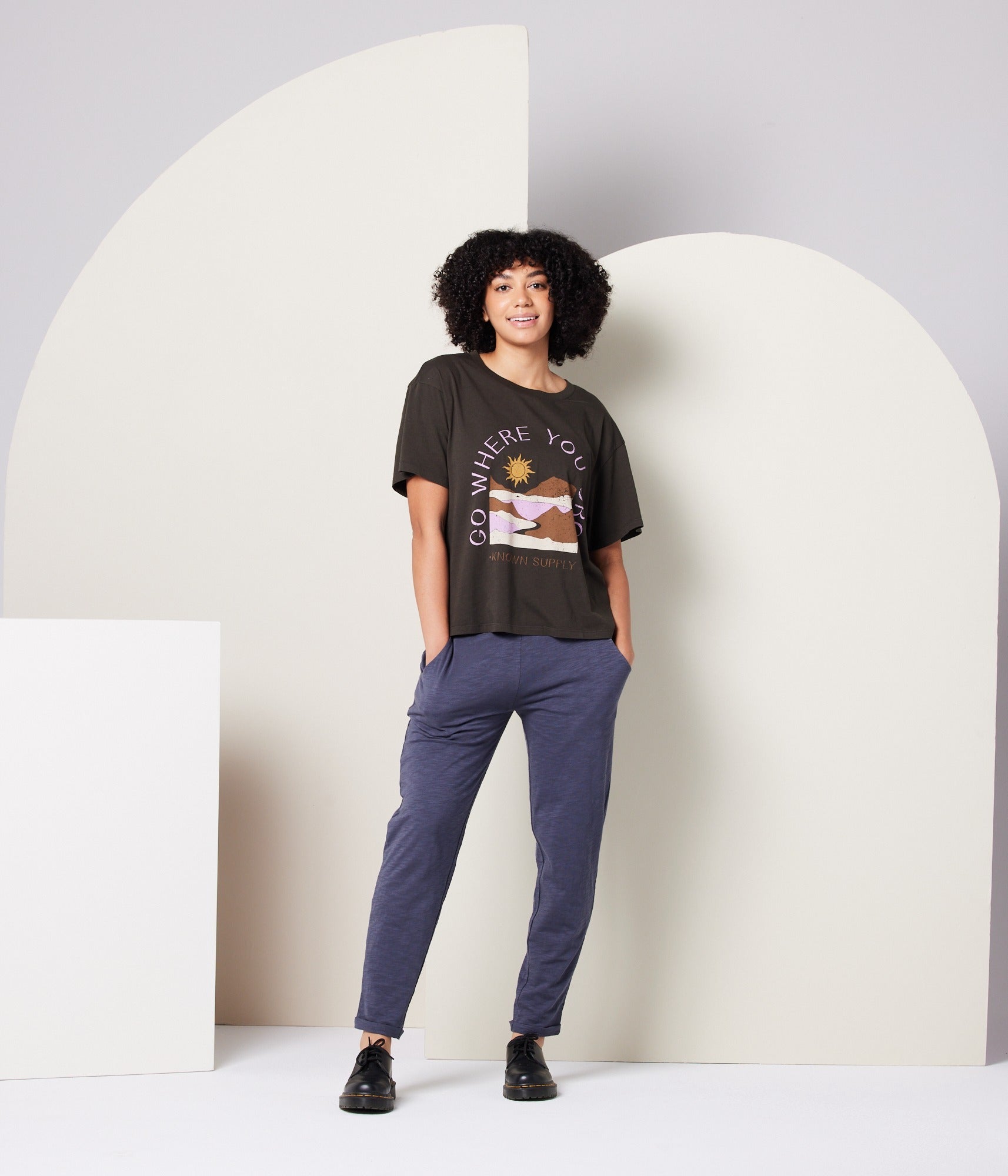 Grow Vacation Tee - Soft Washed Black Cotton T-Shirt for Men & Women | Casual Travel, Beach, and Summer Outfits