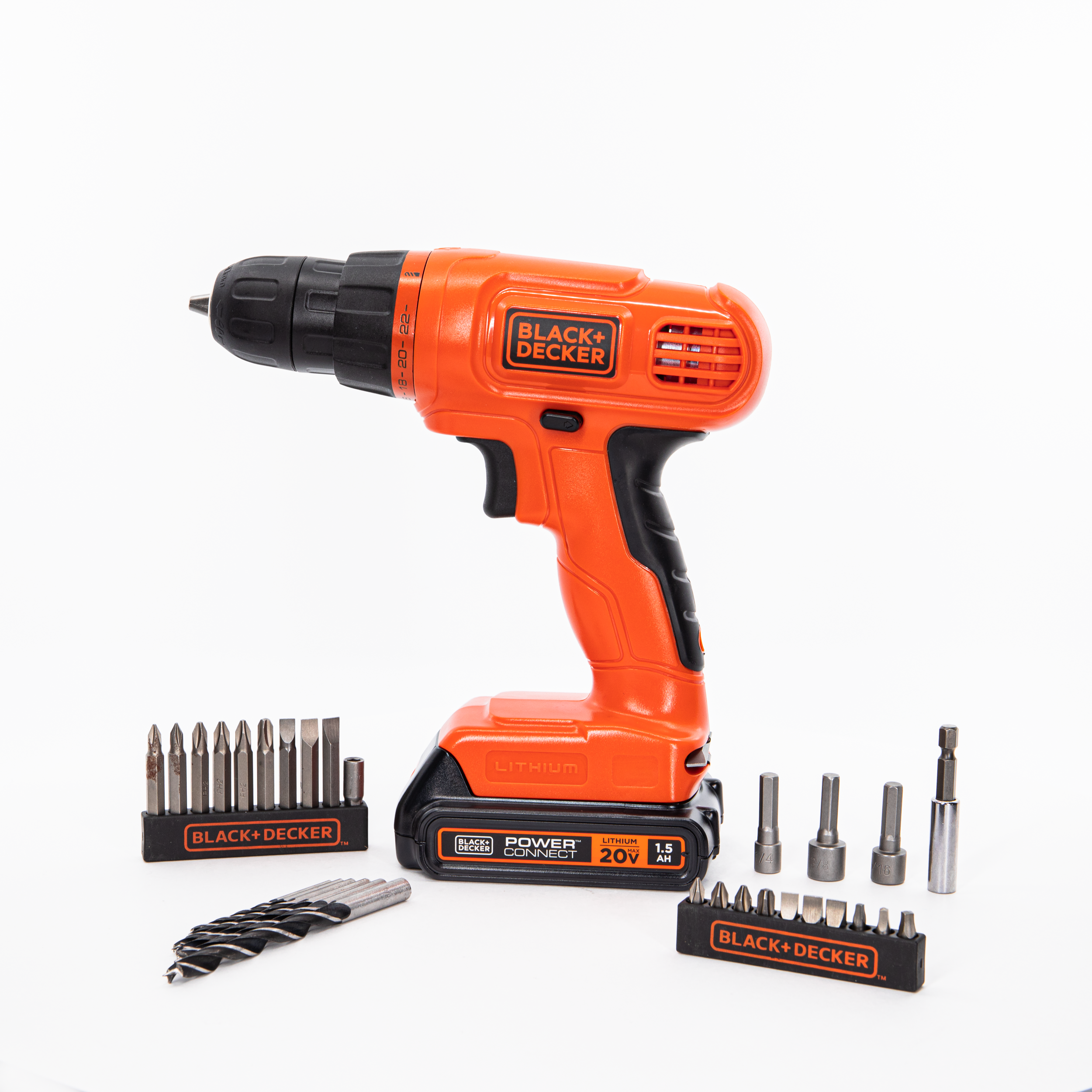 20V MAX* POWERECONNECT Cordless Drill Driver Kit with 30-Piece Bit Set, 1.5Ah Battery & Charger - Perfect for DIY Home Projects, Furniture Assembly & Construction Work (LD120V MAX*A)