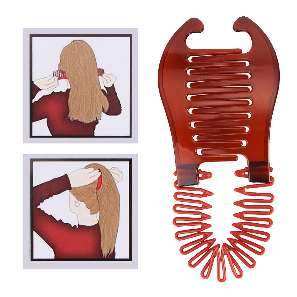 4 Pcs Plastic Banana Hair Clips - Flexible Hair Grips for Ponytails & Hairstyles, Hair Accessories for Women & Girls - Perfect for School, Work & Everyday Use