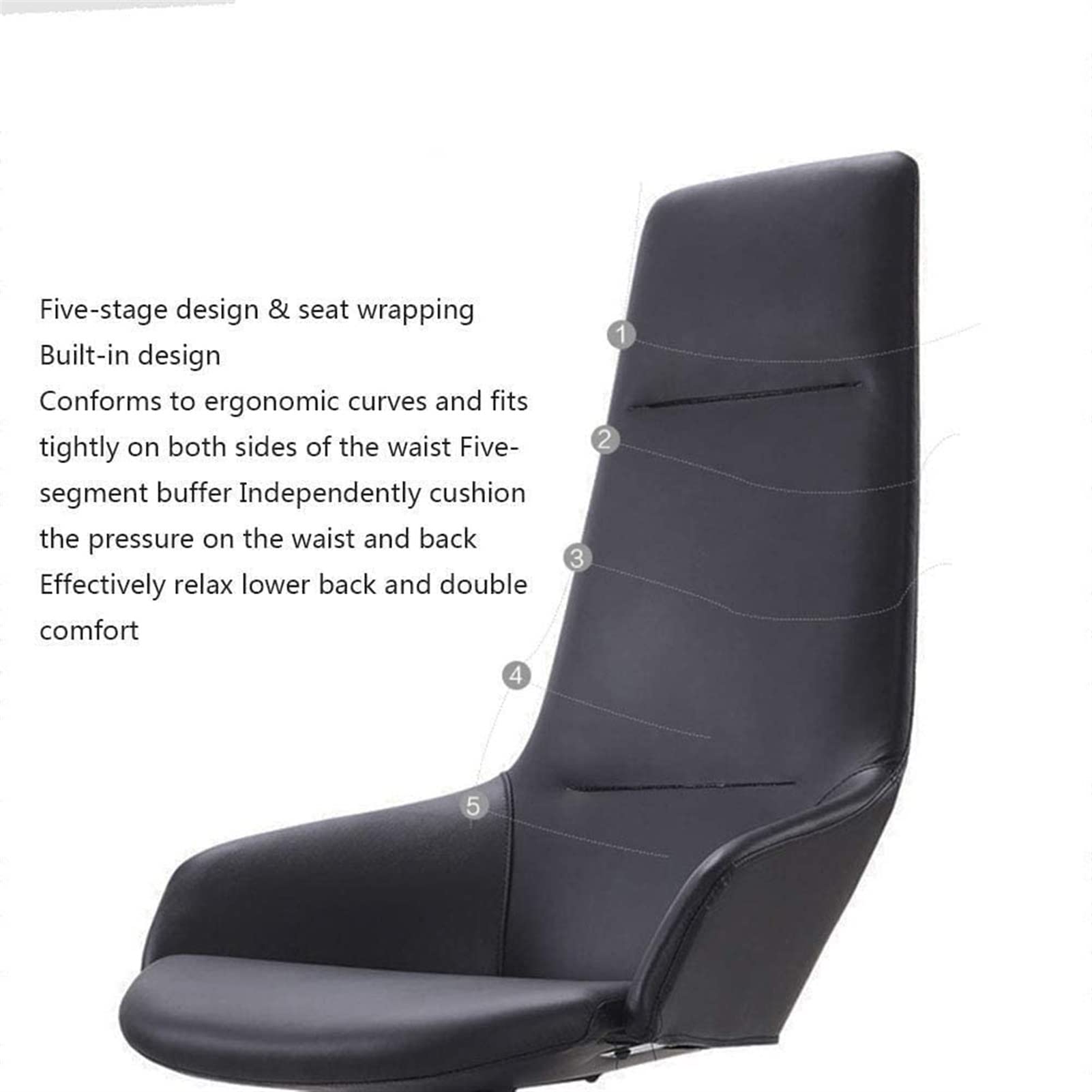 Ergonomic Office Chair - Adjustable Height Swivel Computer Desk Chair with PU Leather Seat & Lifting Mechanism - Perfect for Home Office, Gaming & Workstations (Color: Dark Gray)