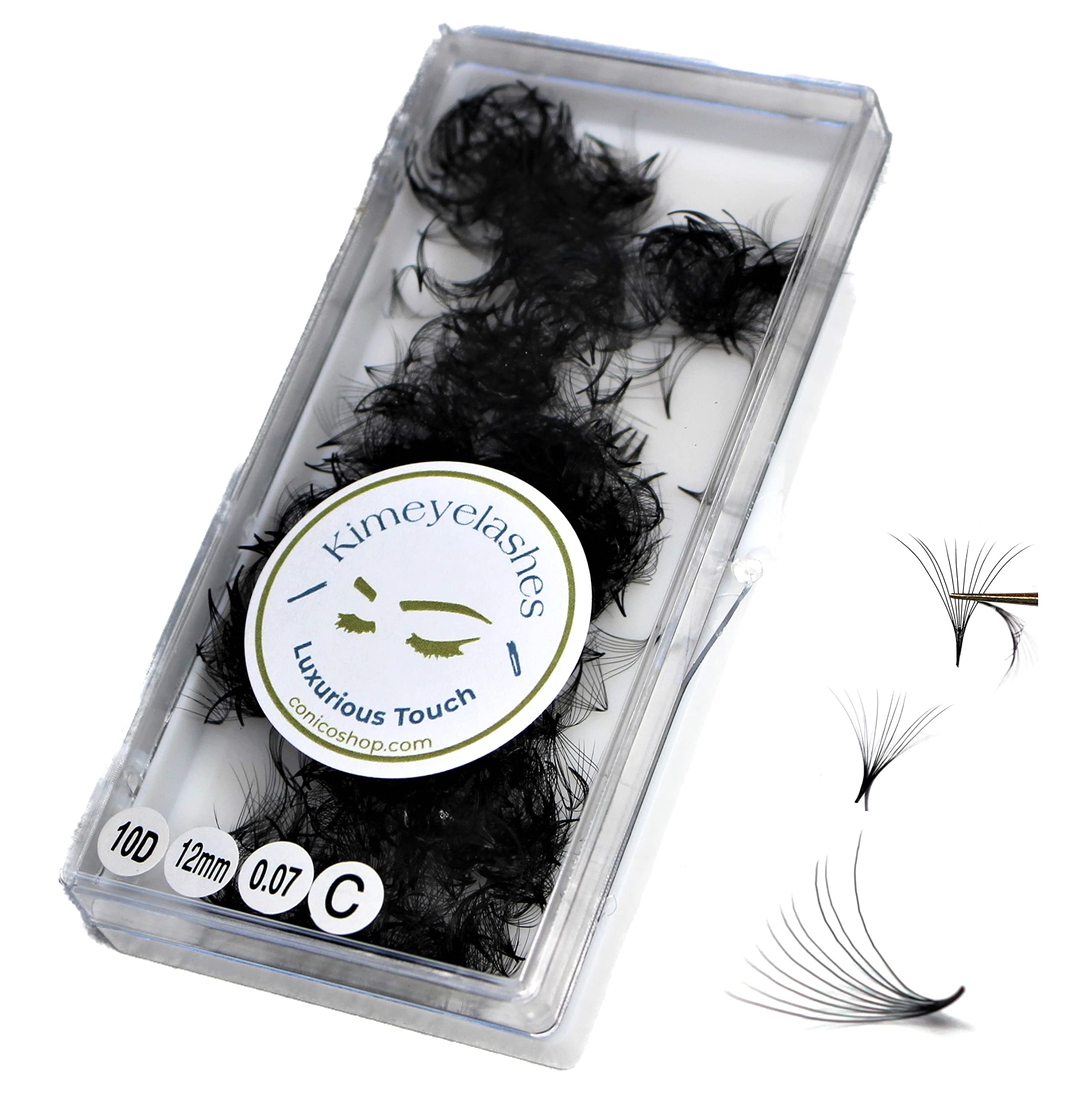 10D 0.07 C & D Curl 1000 Premade Volume Eyelash Fans - Handmade Russian Volume Lash Extensions Supplies (16mm) - Perfect for Salon Professionals & DIY Lash Artists for Dramatic Eye Looks