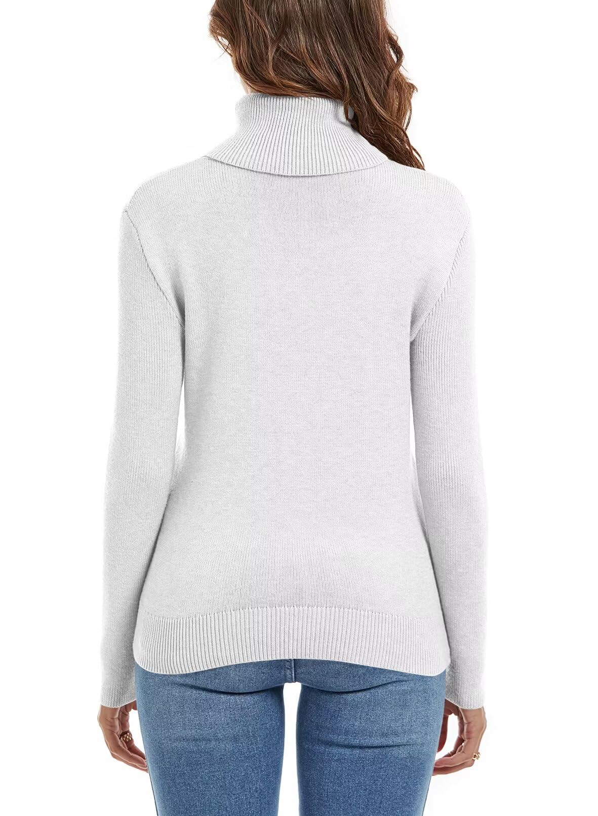 FEKOAFE Women's Long Sleeve Ribbed Knit Turtleneck Sweater - Solid Color Pullover for Fall Winter 2025 | Cozy Office Wear, Casual Outfits & Holiday Fashion