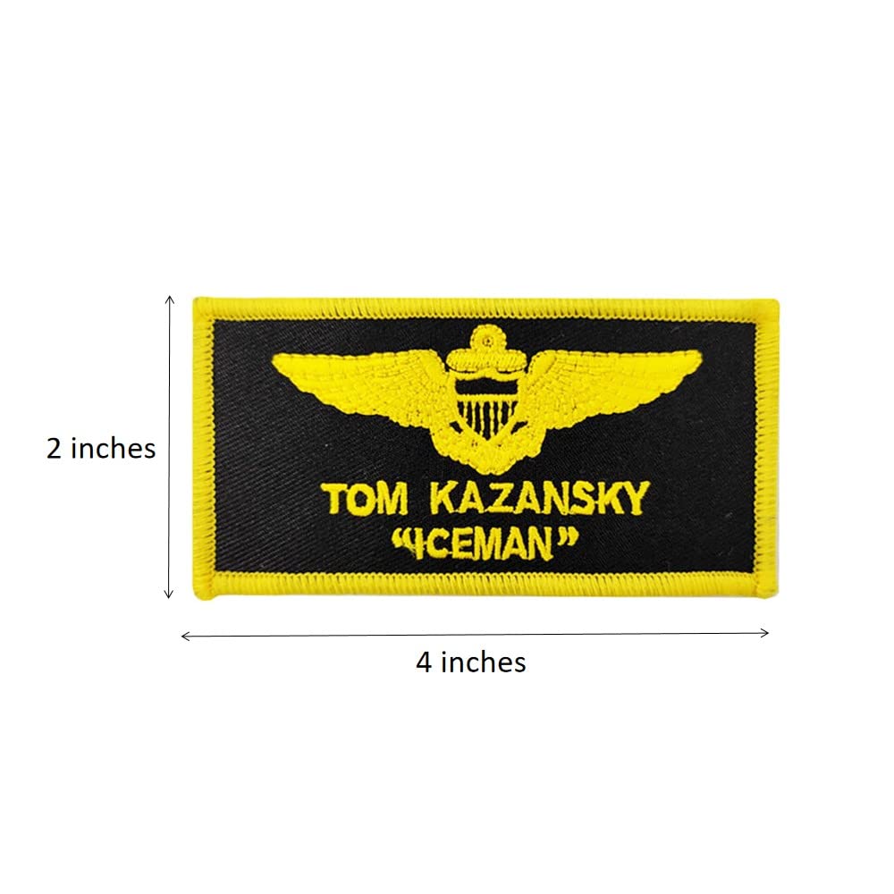 Top Gun Iceman Tom Kazansky Embroidered Iron-On Patch - Halloween Costume Accessory for Cosplay, DIY Jackets & Backpacks
