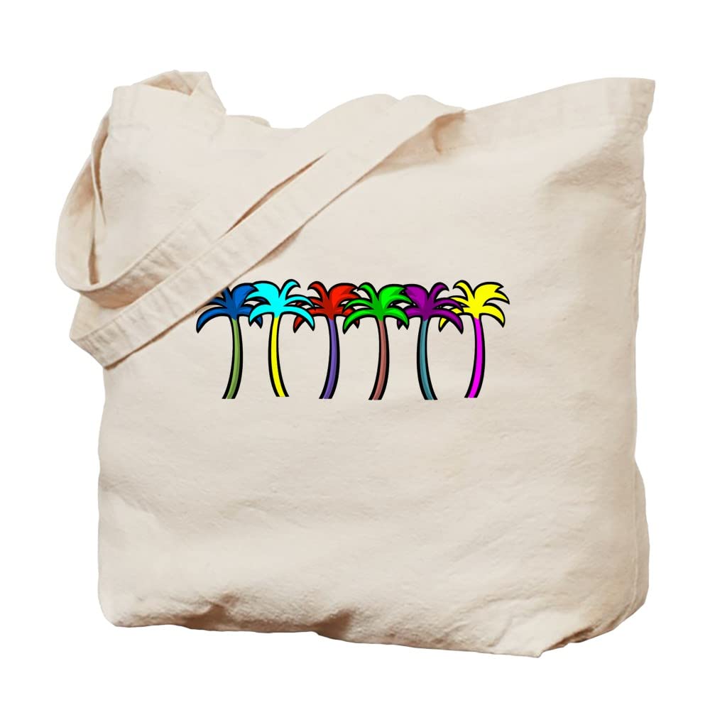 Eco-Friendly Palm Trees Canvas Tote Bag - Natural Reusable Grocery Shopping Bag for Beach, Market & Daily Use