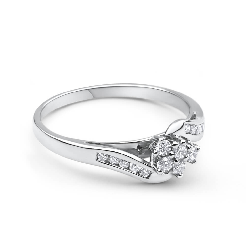 9ct White Gold 1/4 Carat Diamond Engagement Ring for Women - Elegant Wedding Band & Anniversary Gift for Her