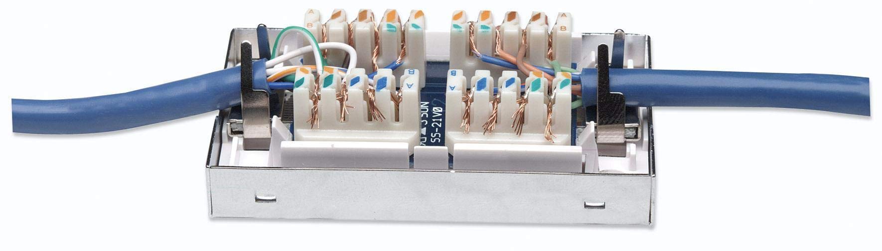 Intellinet Shielded Cat5e 110 Type Junction Box - High-Speed Fast Ethernet Network Connection Box for Home & Office Networking Setup