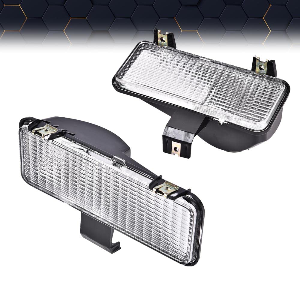 PIT66 Front Turn Signal & Park Lamps Lights - Compatible with Chevy PU/Suburban/Blazer 1981-1982 - Set of 2 New White Bulbs - Perfect for Classic Truck Restoration & Nighttime Safety Driving