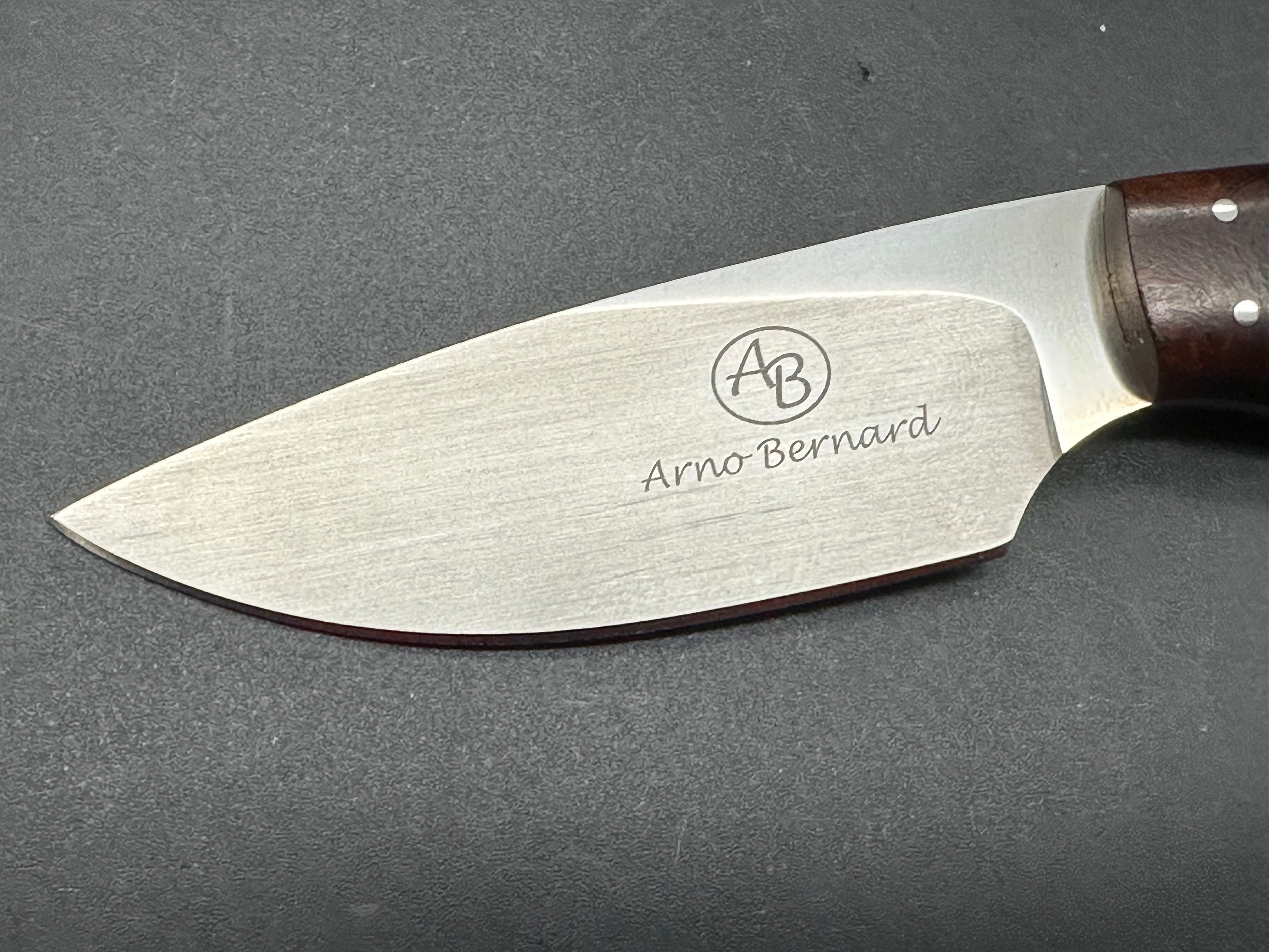 Arno Bernard Gecko Folding Knife - Premium Walnut Handle & Alligator Sheath - Perfect for Outdoor Adventures, Camping, and Everyday Carry (EDC)