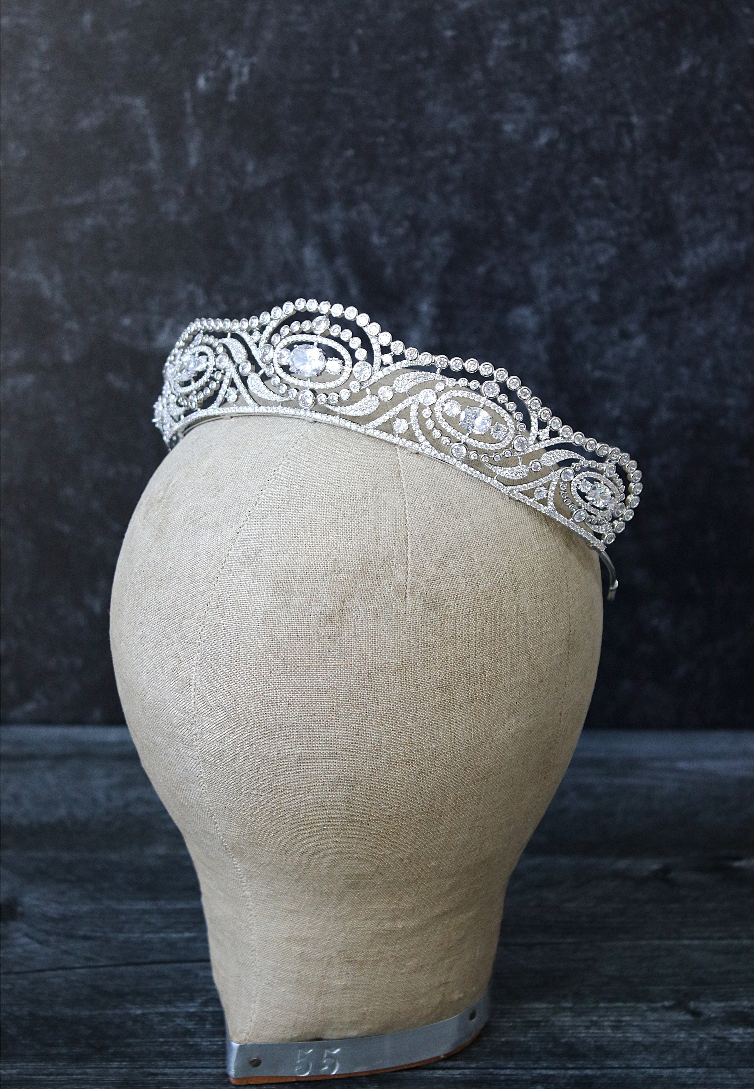HYACINTH Simulated Diamond Bridal Tiara - Elegant Crystal Wedding Crown for Bride, Bridesmaid, Prom, Pageant & Special Occasions