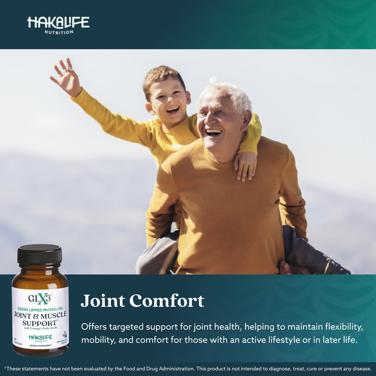 Premium GLX3 Extra Strength Omega-3 Supplement with New Zealand Green Lipped Mussel Oil - Supports Joint Comfort, Flexibility & Muscle Recovery - High EPA DHA Omega 3 Capsules (60-Day Supply) - Ideal for Athletes, Seniors & Active Lifestyles