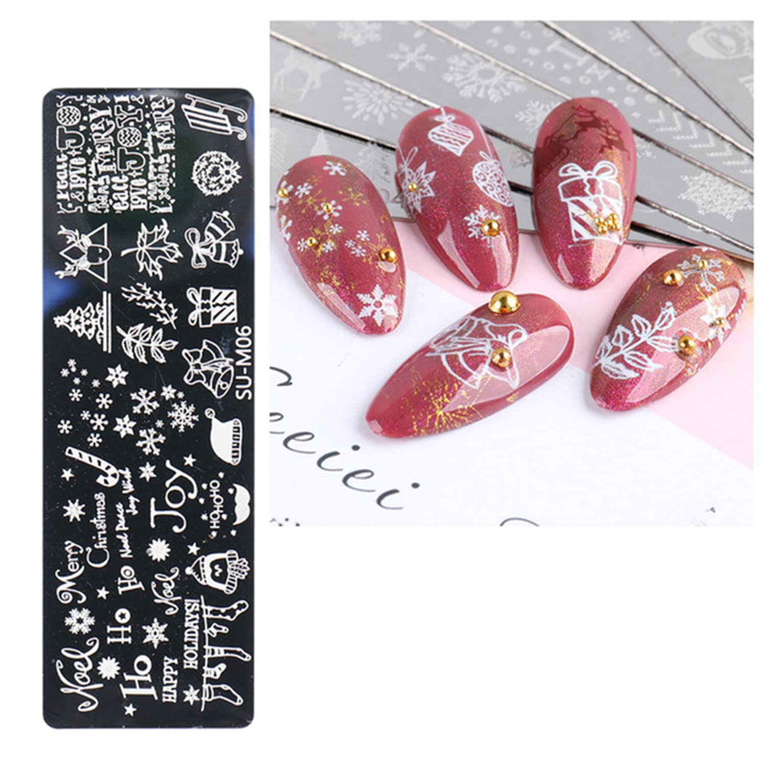 **6-Piece Christmas Nail Stamping Plate Set - DANNEASY Nail Art Stencils & Templates with Stamper & Scraper for Holiday Manicure Designs (Chic Series) | Perfect for DIY Nail Art, Holiday Parties & Festive Gift Giving**