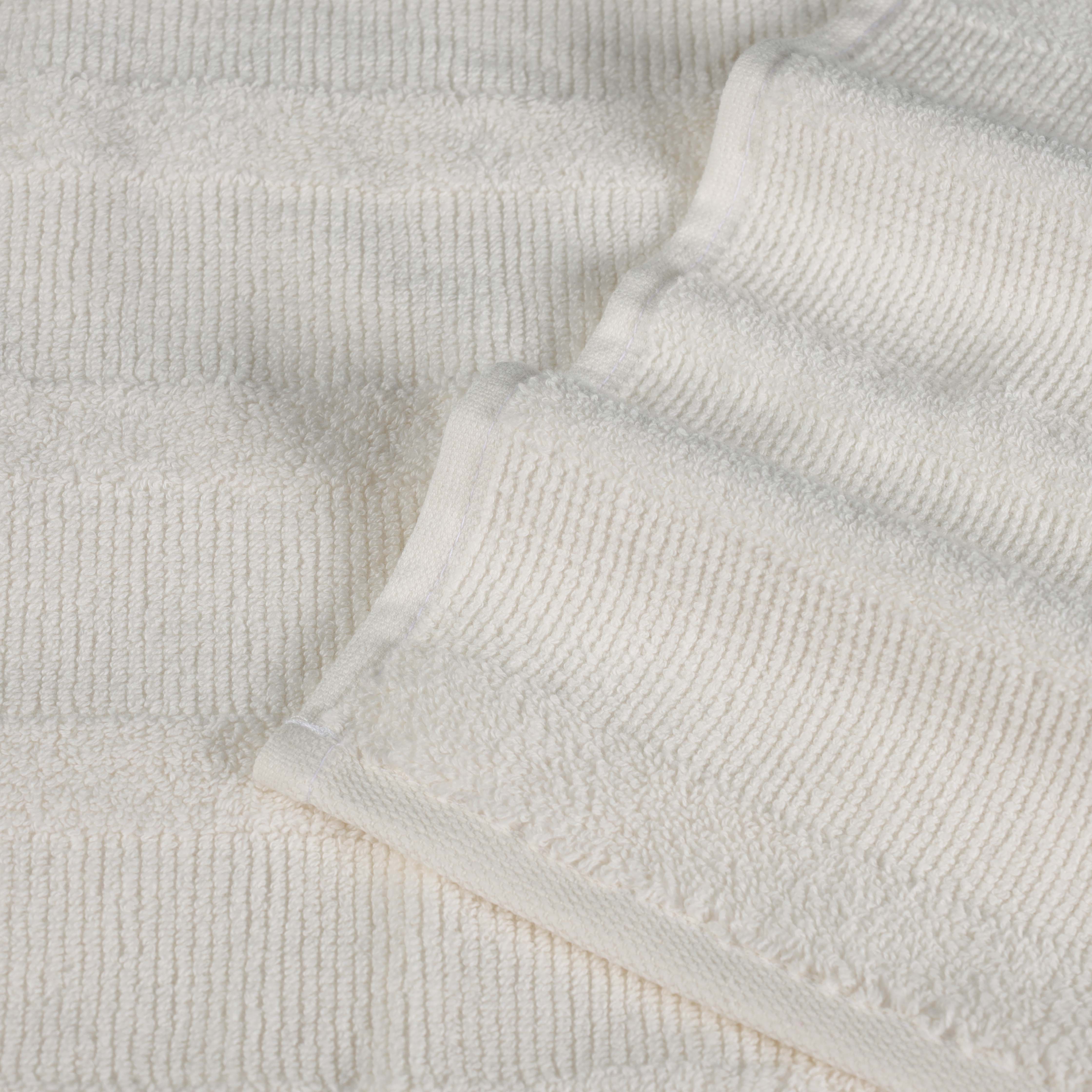 Premium 12-Piece Roma Cotton Ribbed Towel Set - Ultra Soft, Absorbent & Textured Bath Towels for Spa, Gym & Luxury Home Use