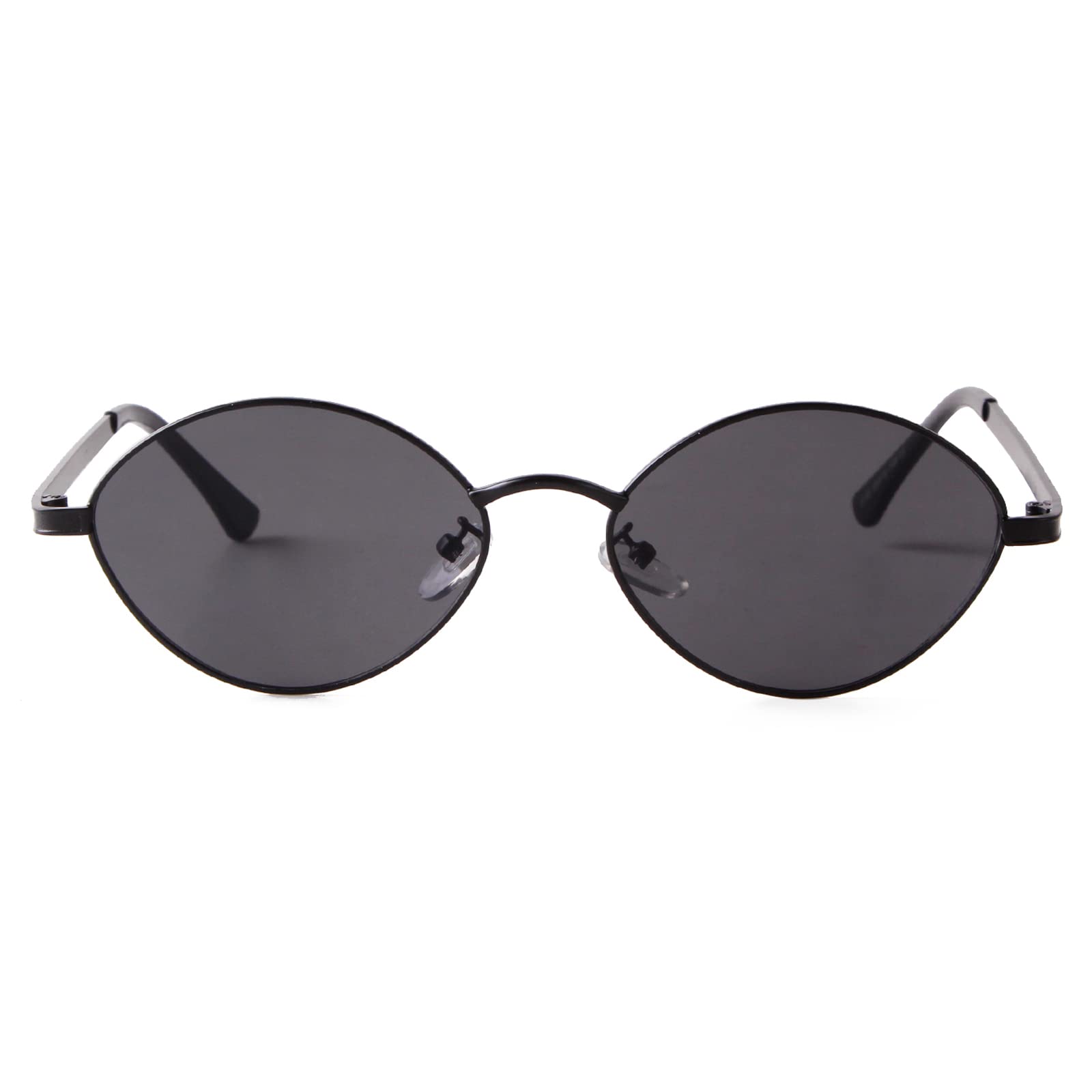 Vintage Polarized Oval Sunglasses for Women & Men - Retro Metal Frame Round Glasses - UV Protection for Driving, Beach & Outdoor Activities