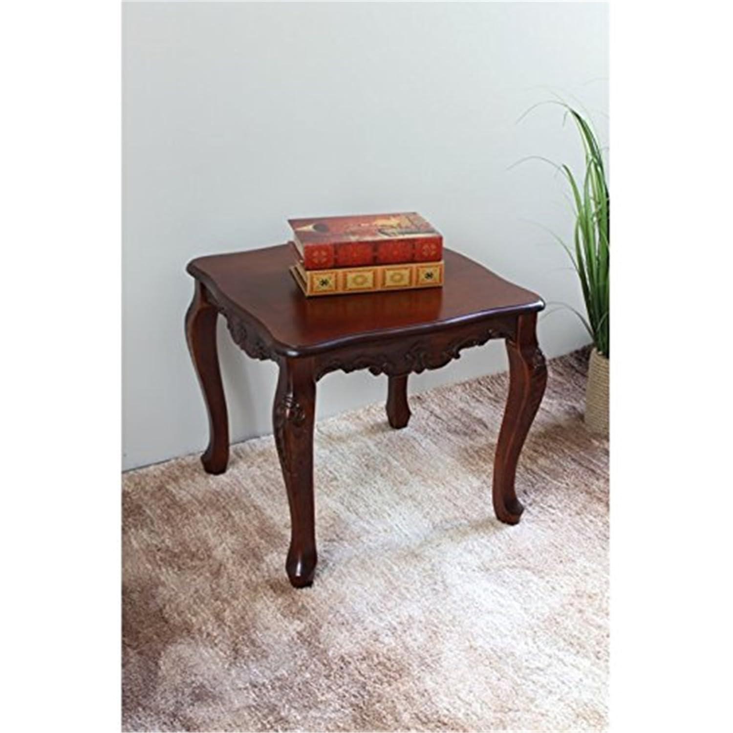 Handcrafted Wooden Square End Table - International Caravan Furniture for Living Room, Bedroom & Office Decor